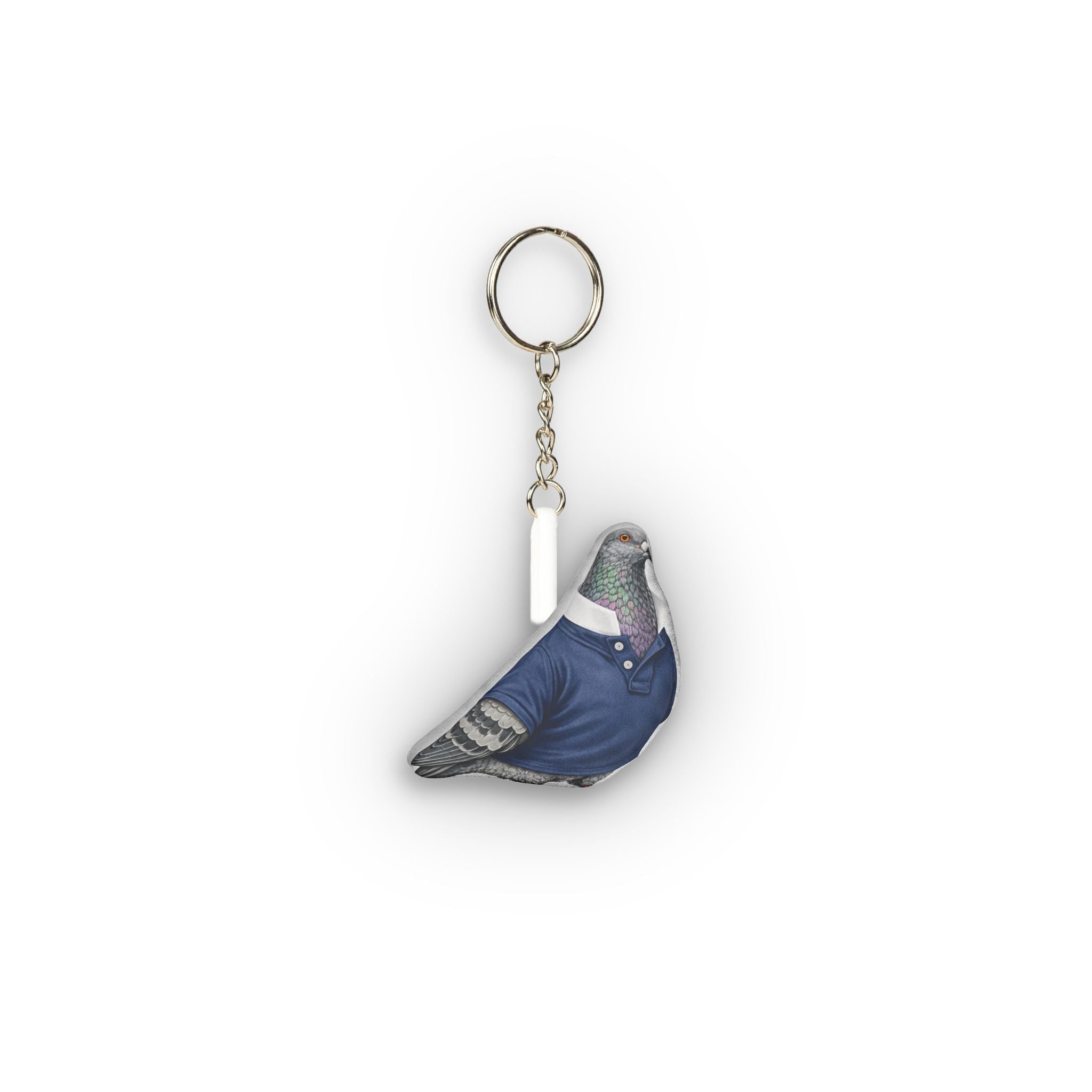 Upper East Side NYC Pigeon Mini Plush Keychain |  Manhattan Preppy Polo Bird Lovers Plushie Bag Charm