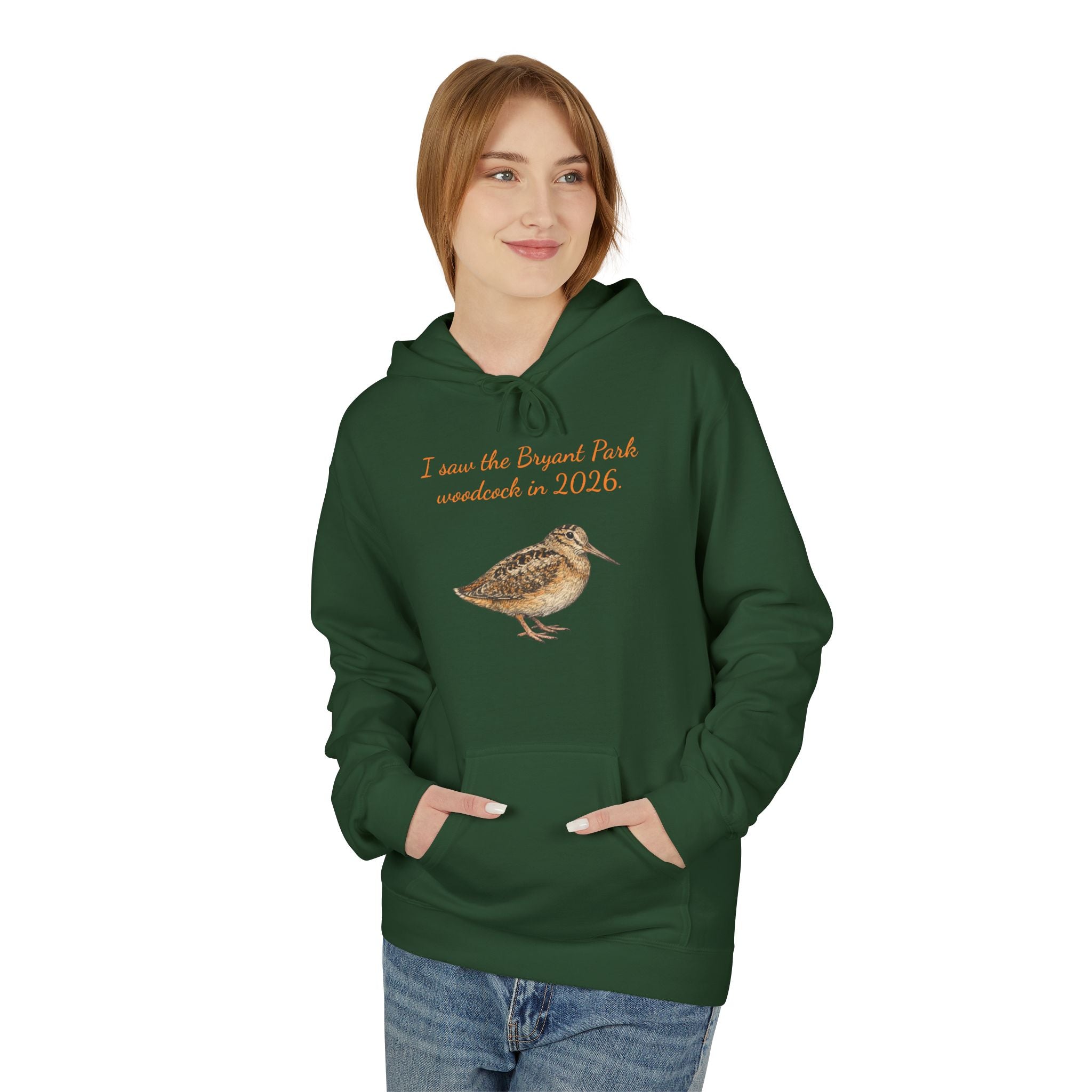 Bryant Park American Woodcock Bird Hoodie — Nature & Birdwatching Hooded Pullover Sweatshirt