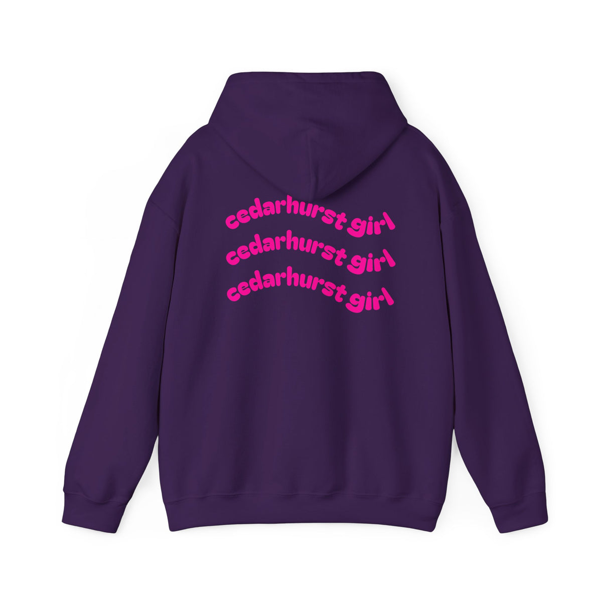 Cedarhurst Girl Hoodie – Retro Pink Wave Back Print Hooded Sweatshirt