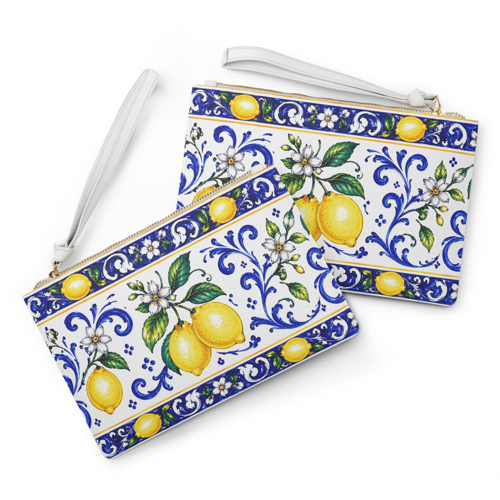 Little Italy Amalfi Blue and White with Lemon Clutch