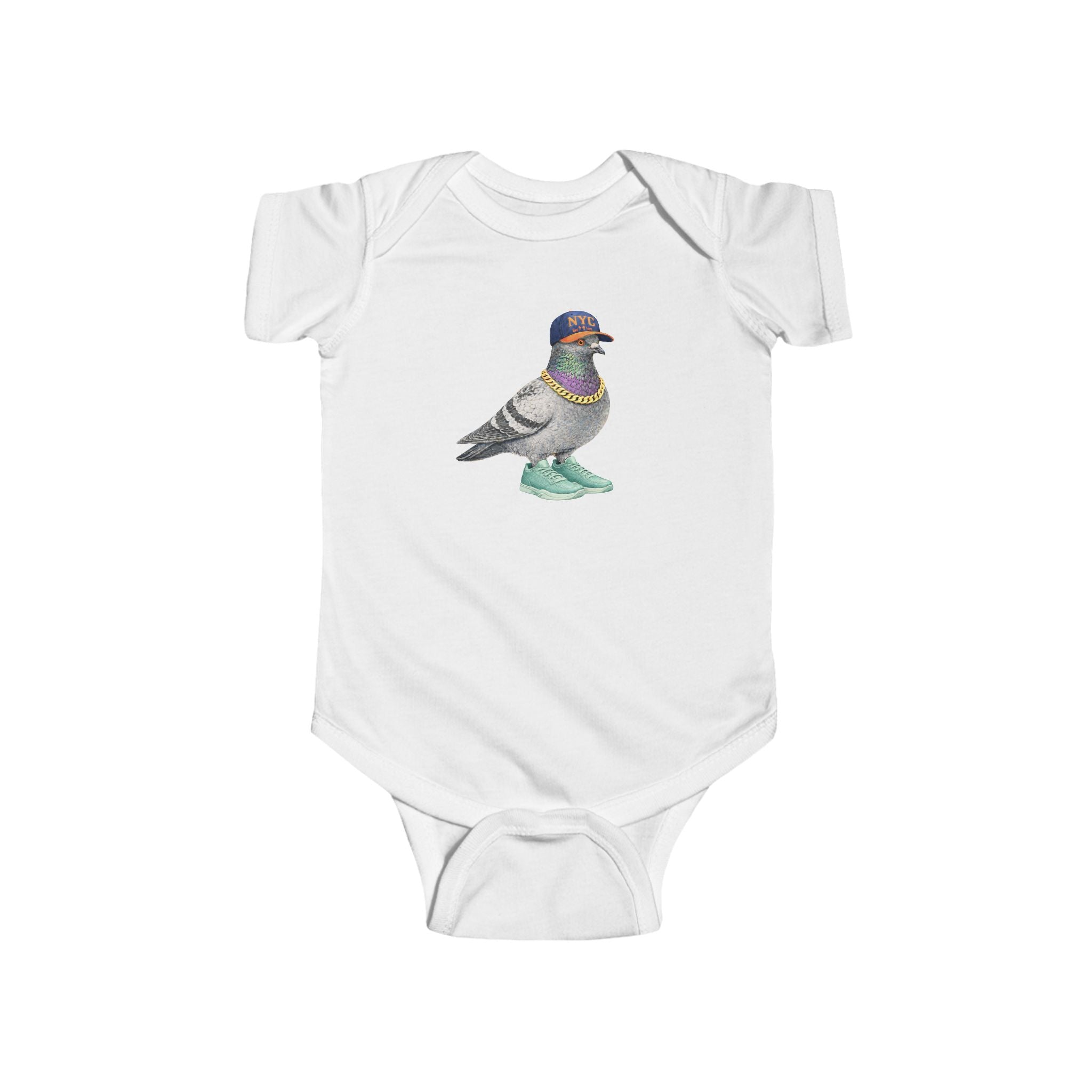 Customizable Manhattan NYC Pigeon Baby Onesie | New Yorker Reveal Infant Bodysuit