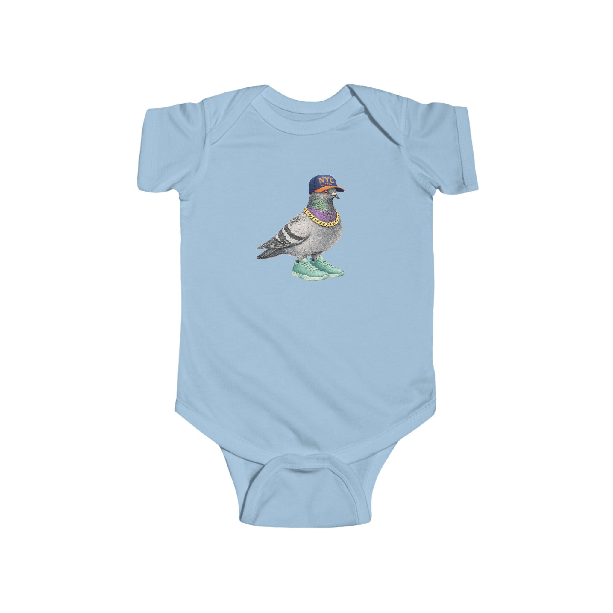 Customizable Manhattan NYC Pigeon Baby Onesie | New Yorker Reveal Infant Bodysuit