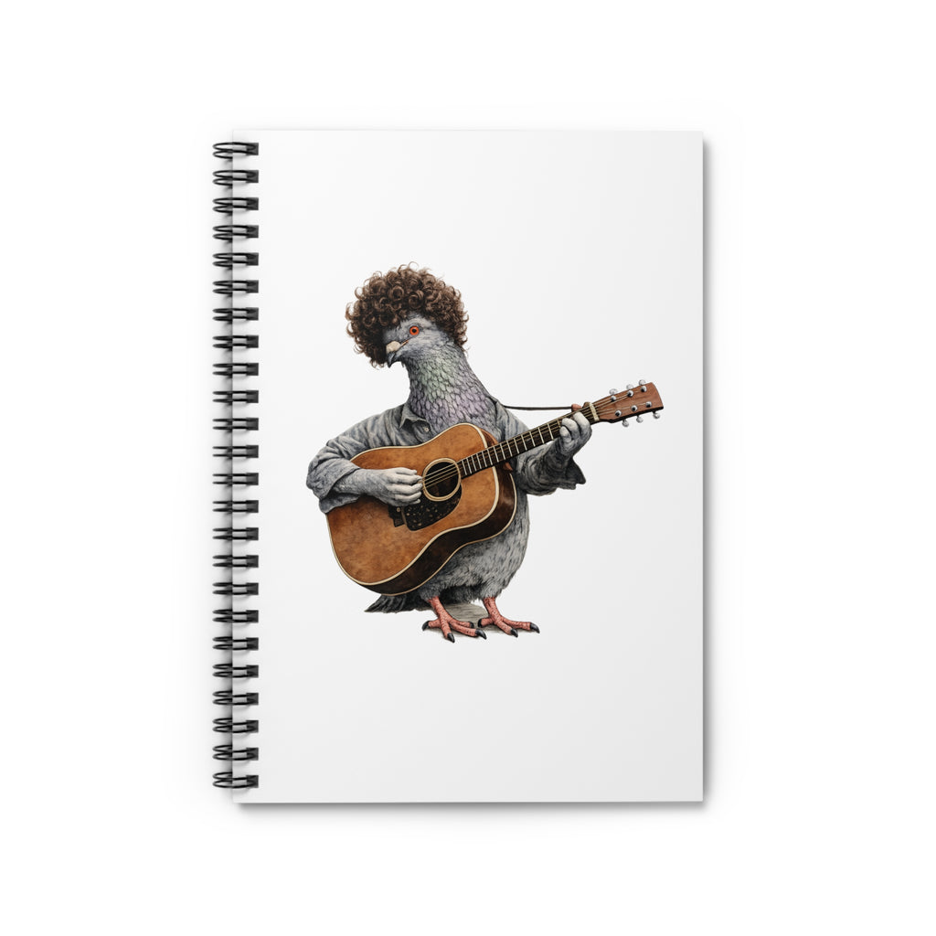 Customizable Greenwich Village NYC Pigeon Spiral Journal |  New York Folk Singer Bird Lovers Notebook