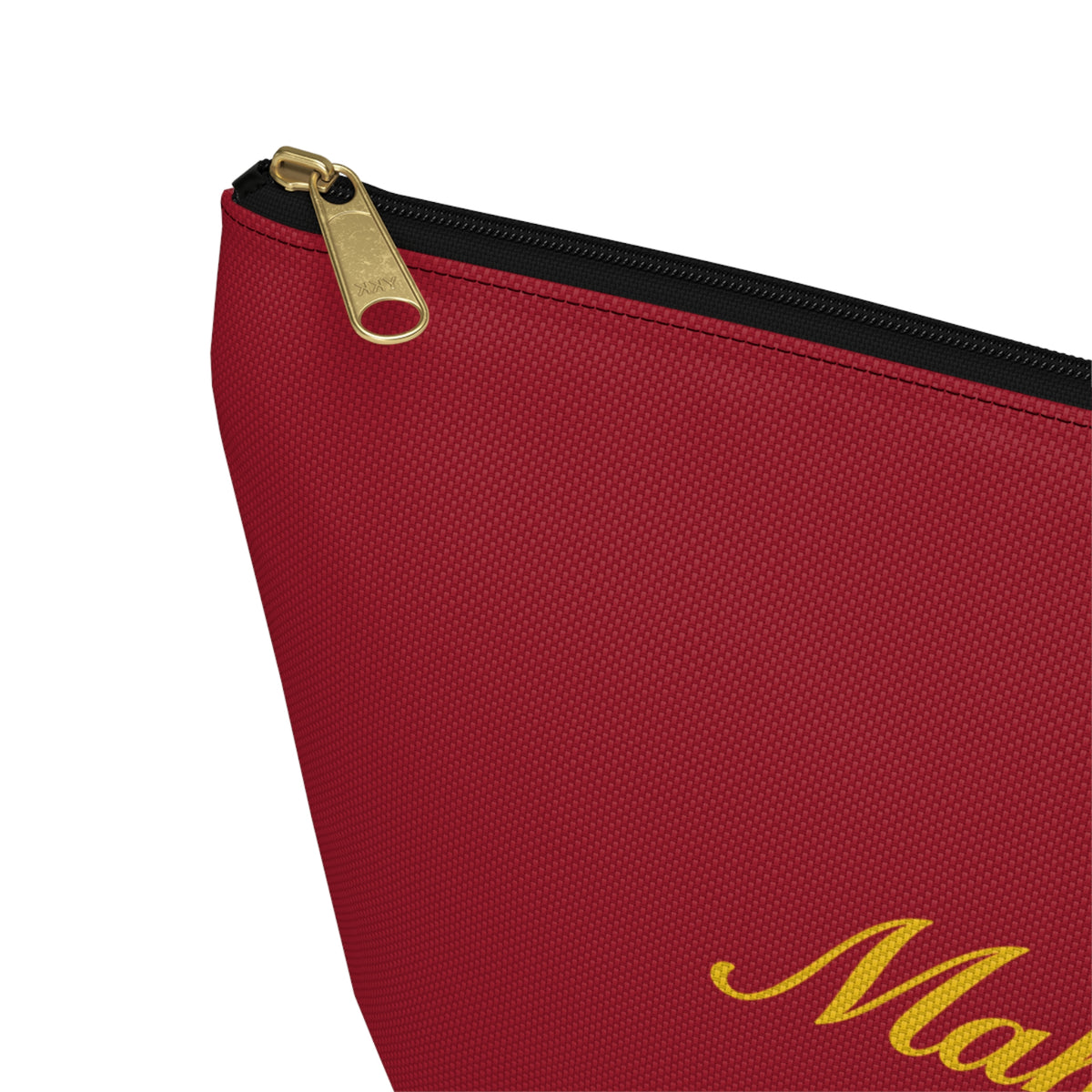 Maroon Mahj Queen Tile Bag  — Red T‑Bottom Makeup & Accessory Pouch