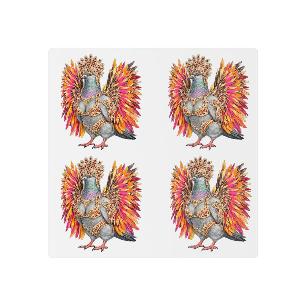 Flatbush NYC Pigeon Temporary Tattoos | West Indian Day Parade Carnival Mardi Gras Bird Lovers Removable Tattoo Sheet
