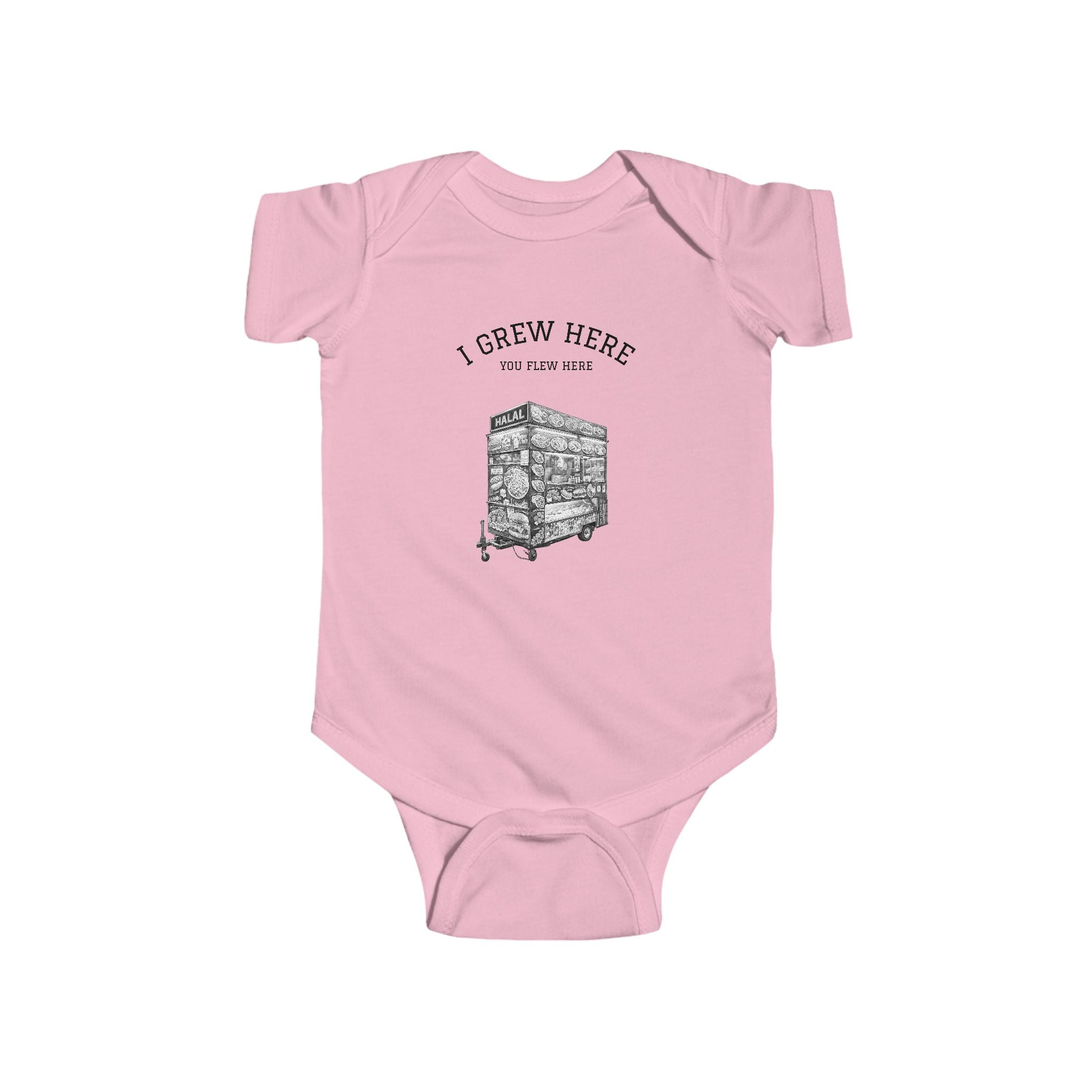 NYC Halal Cart Baby Bodysuit | I Grew Here You Flew Here Baby Onesie