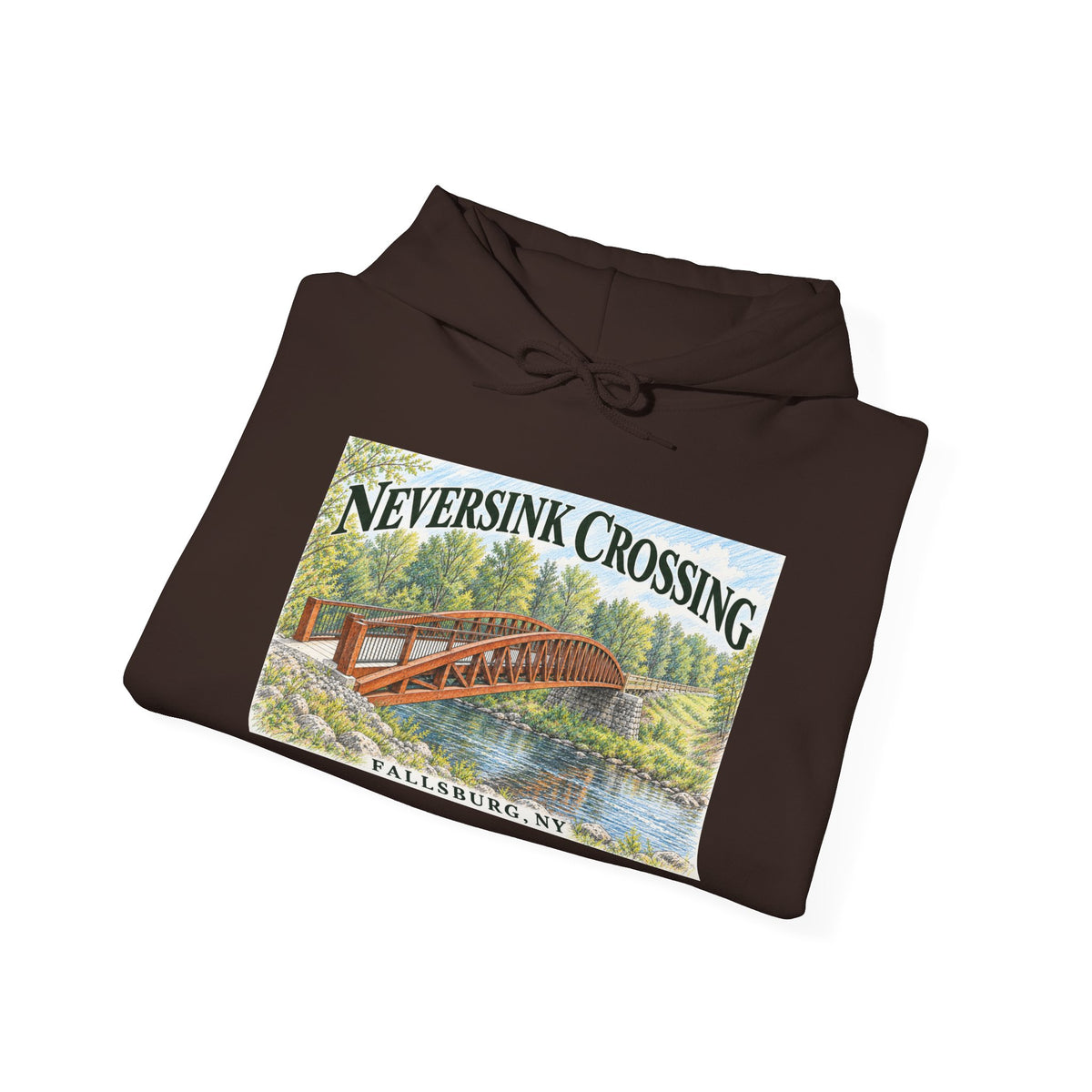 Neversink Crossing Fallsburg Catskills Upstate New York Pullover Hoodie