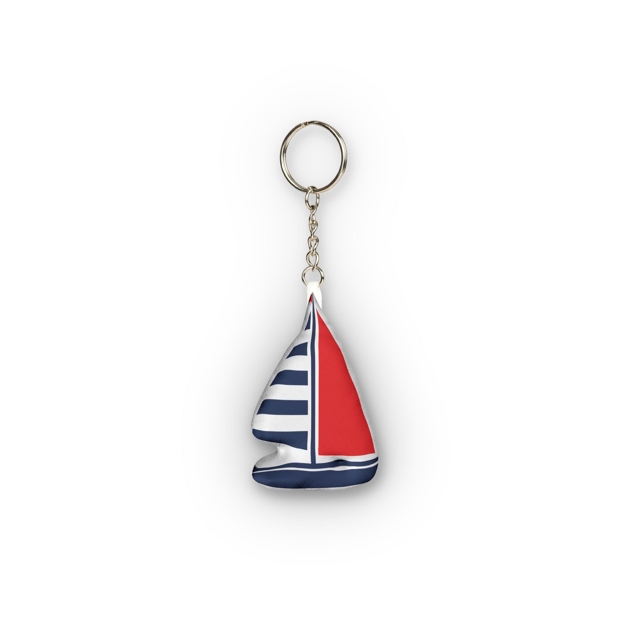 Sailboat Nautical Mini Plush Keychain - Sailing Coastal Style Bag Charm
