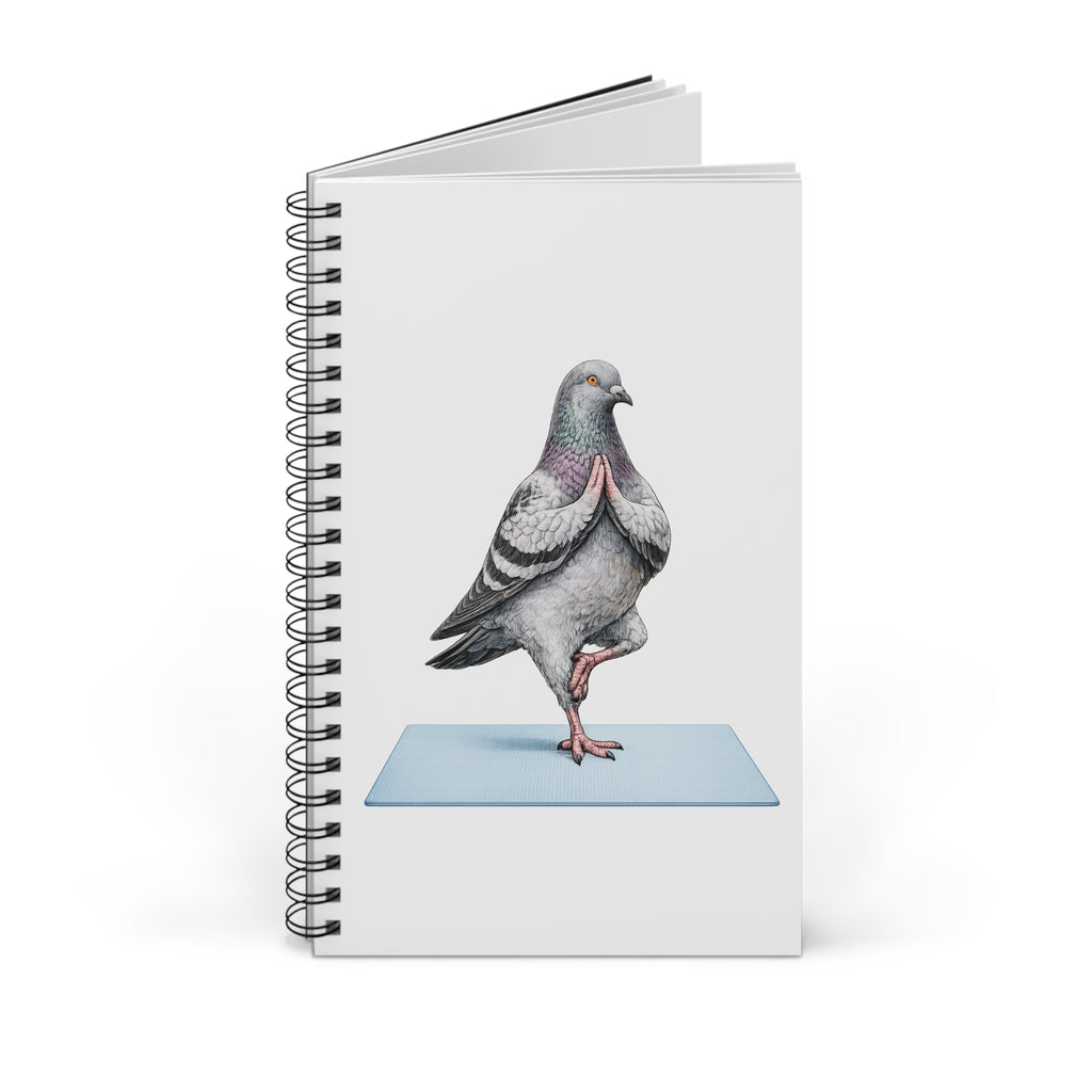 Customizable Central Park NYC Pigeon Spiral Journal | Manhattan Yoga Tree Pose Bird Lovers Notebook