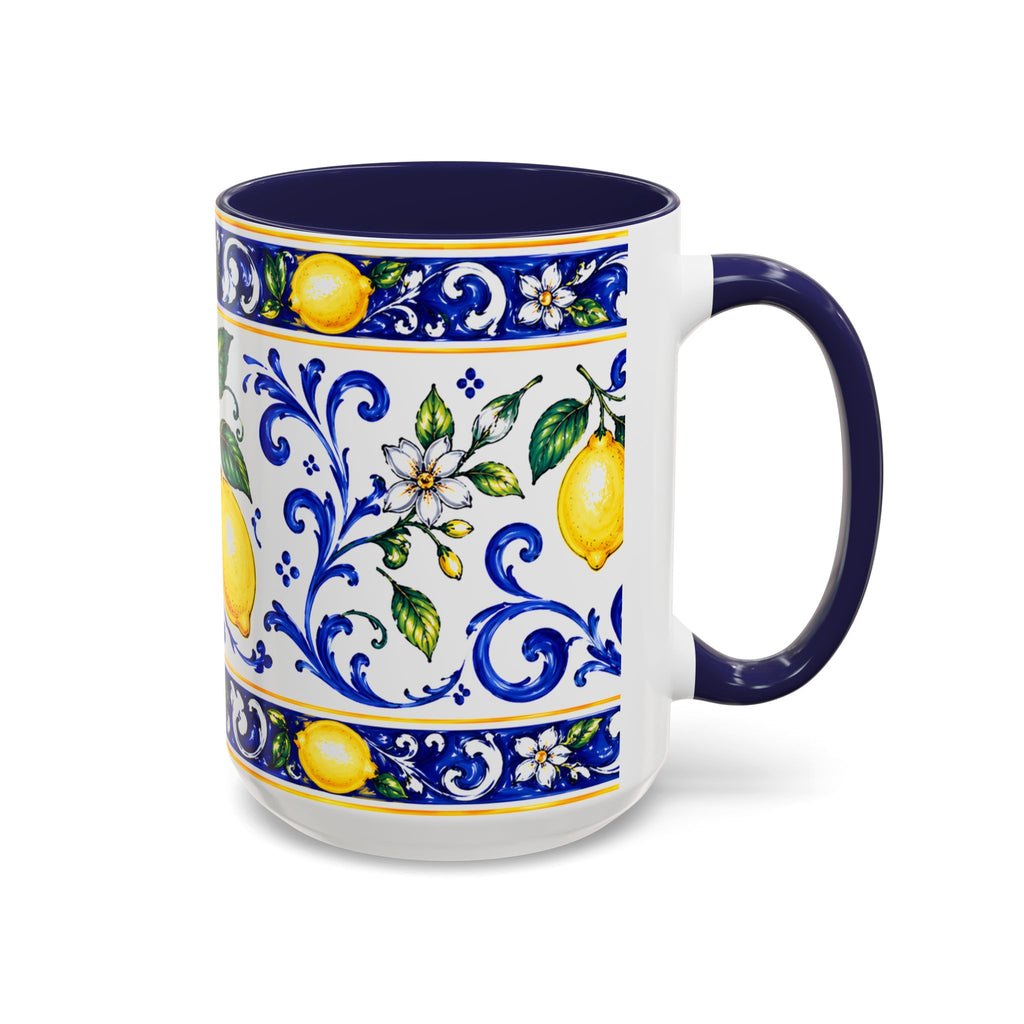 Little Italy Amalfi Blue with Lemon Mug — Blue Ceramic Kitchen Mug (11oz)