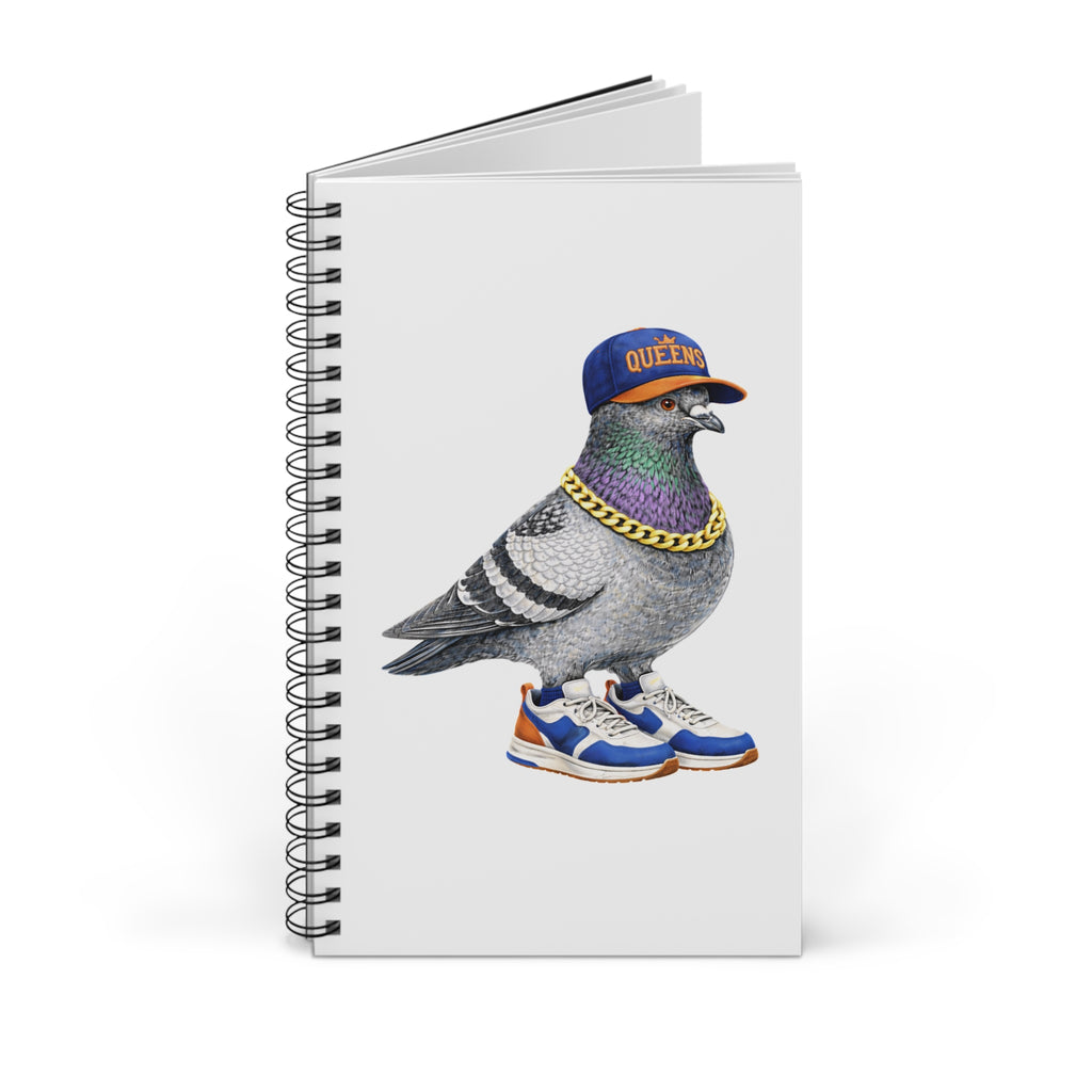 Customizable Queens NYC Pigeon Spiral Journal | New York Baseball Fan Bird Lovers Notebook