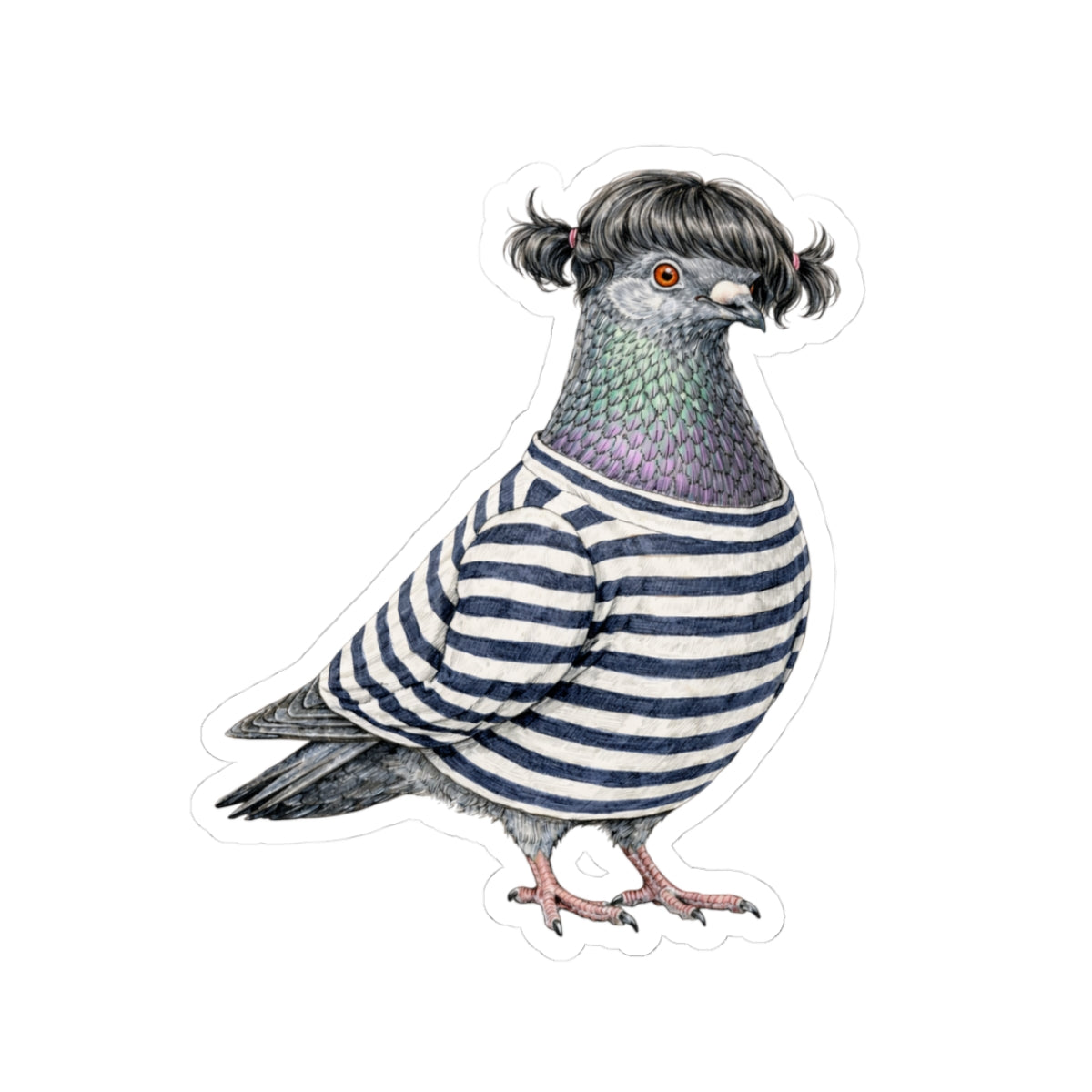 Williamsburg NYC Pigeon 3" x 3" Sticker