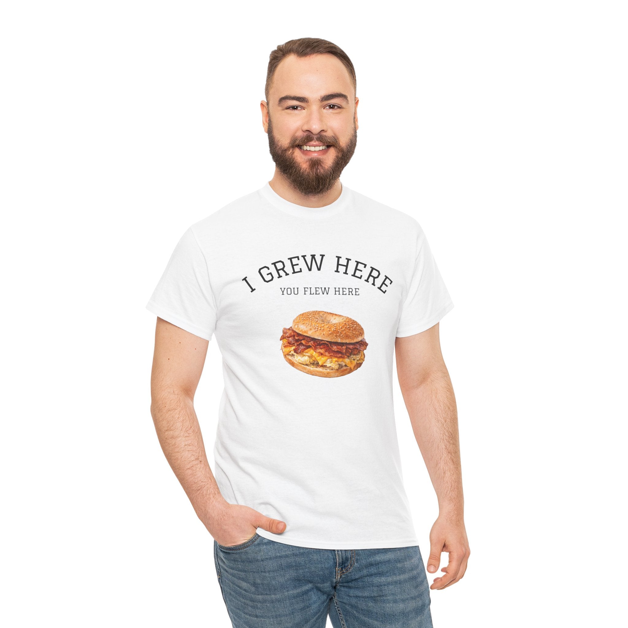 Bacon Egg and Cheese T-Shirt | I Grew Here You Flew Here New York City Bodega Food Tee
