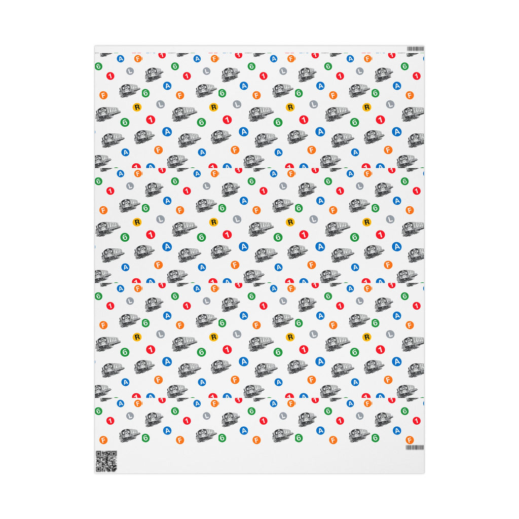 Subway Train & Transit Icons Gift Wrap Papers | NYC Metro Subway Pattern Wrapping Paper