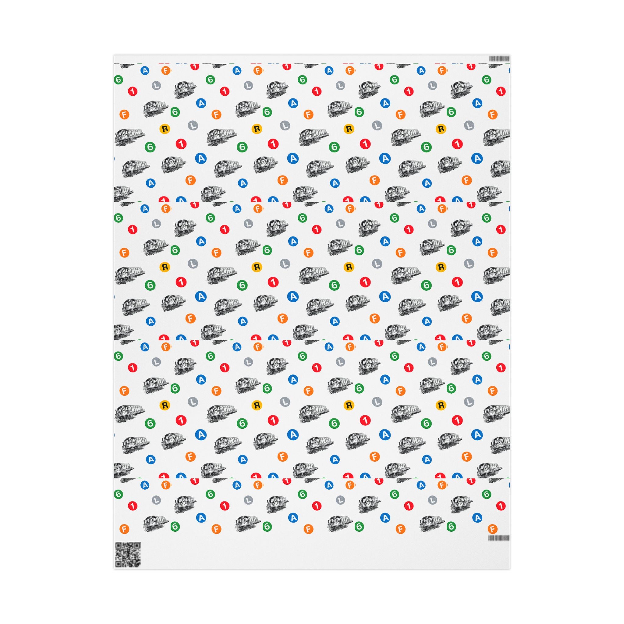Subway Train & Transit Icons Gift Wrap Papers | NYC Metro Subway Pattern Wrapping Paper