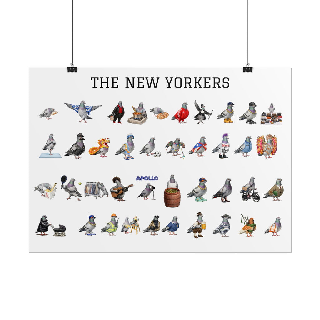 The New Yorkers Neighborhood Pigeons Rolled Poster | NYC Pigeon Gift for Bird Lovers