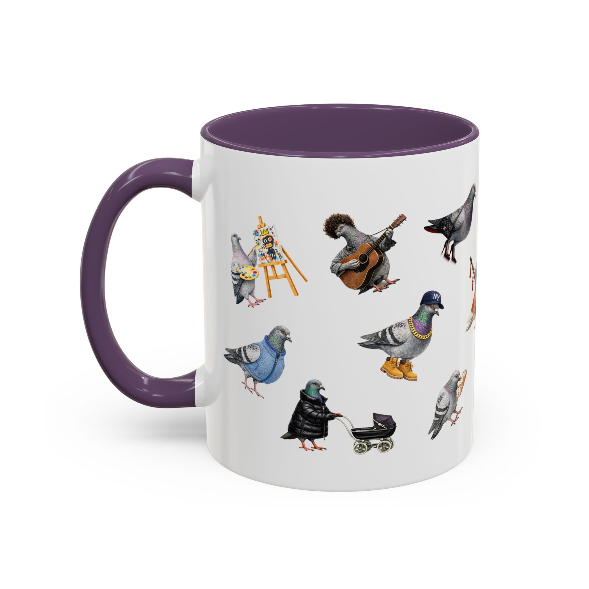 Pigeons of New York Colorful Mug | NYC Pigeon Bird Lovers Coffee Cup