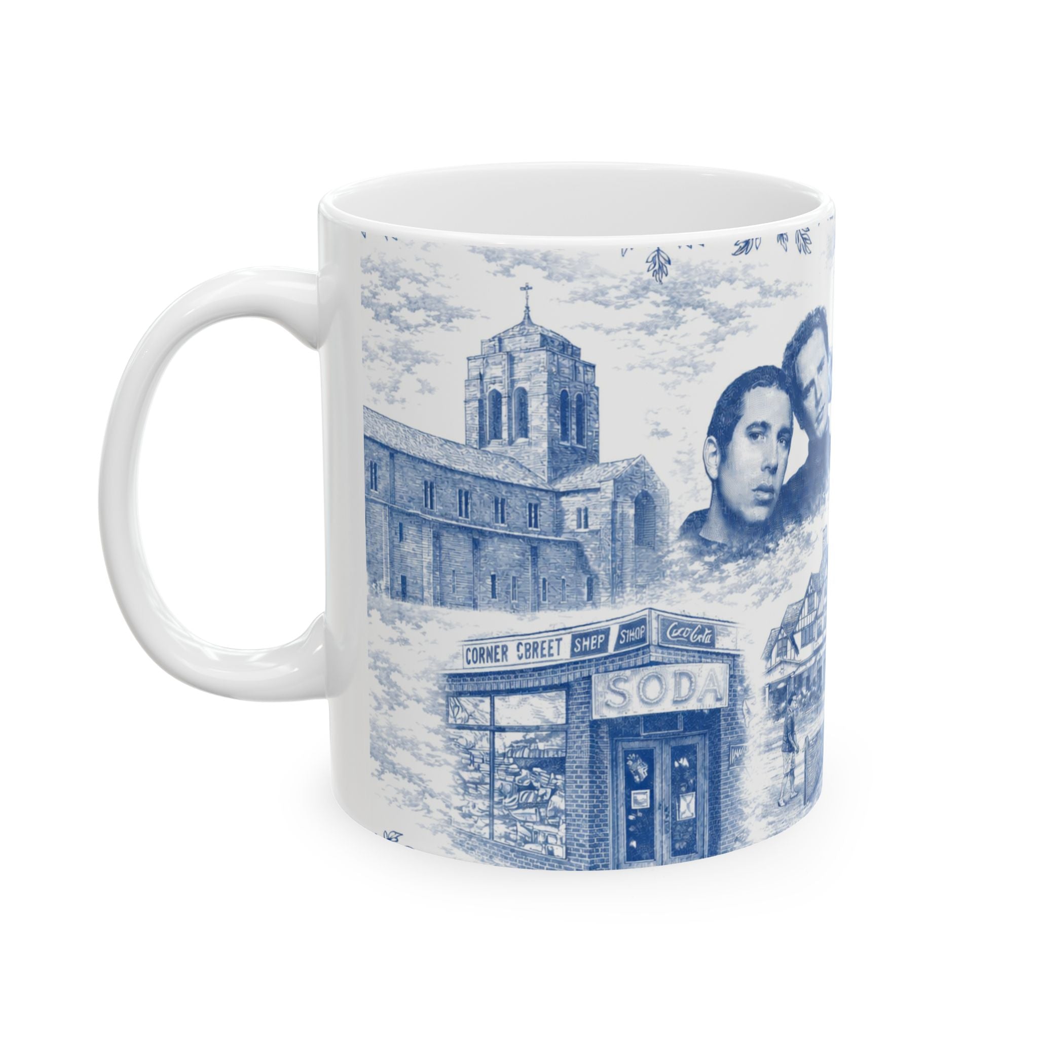Forest Hills Blue Toile De Jouy Mug | Queens Chinoiserie Coffee Cup