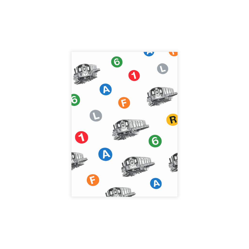 New York Subway Train Transit Icons  Postcard Bundle of 10 NYC Metro Pattern (envelopes included)