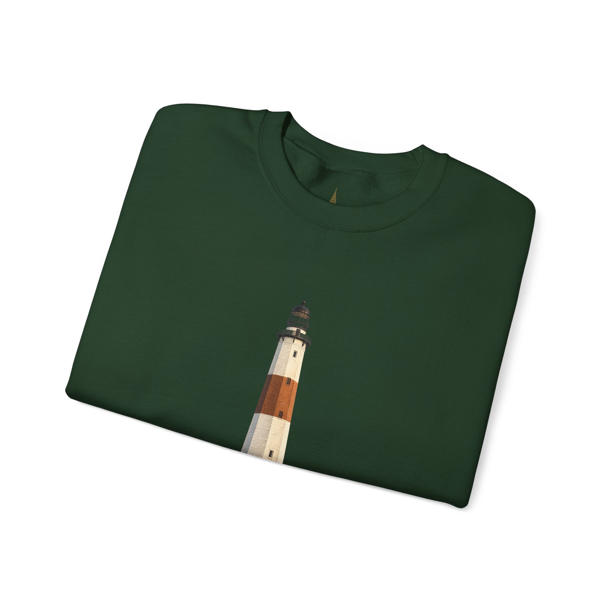 Montauk Lighthouse Minimalist Crewneck Sweatshirt — Montauk Coastal Nautical Graphic Sweater