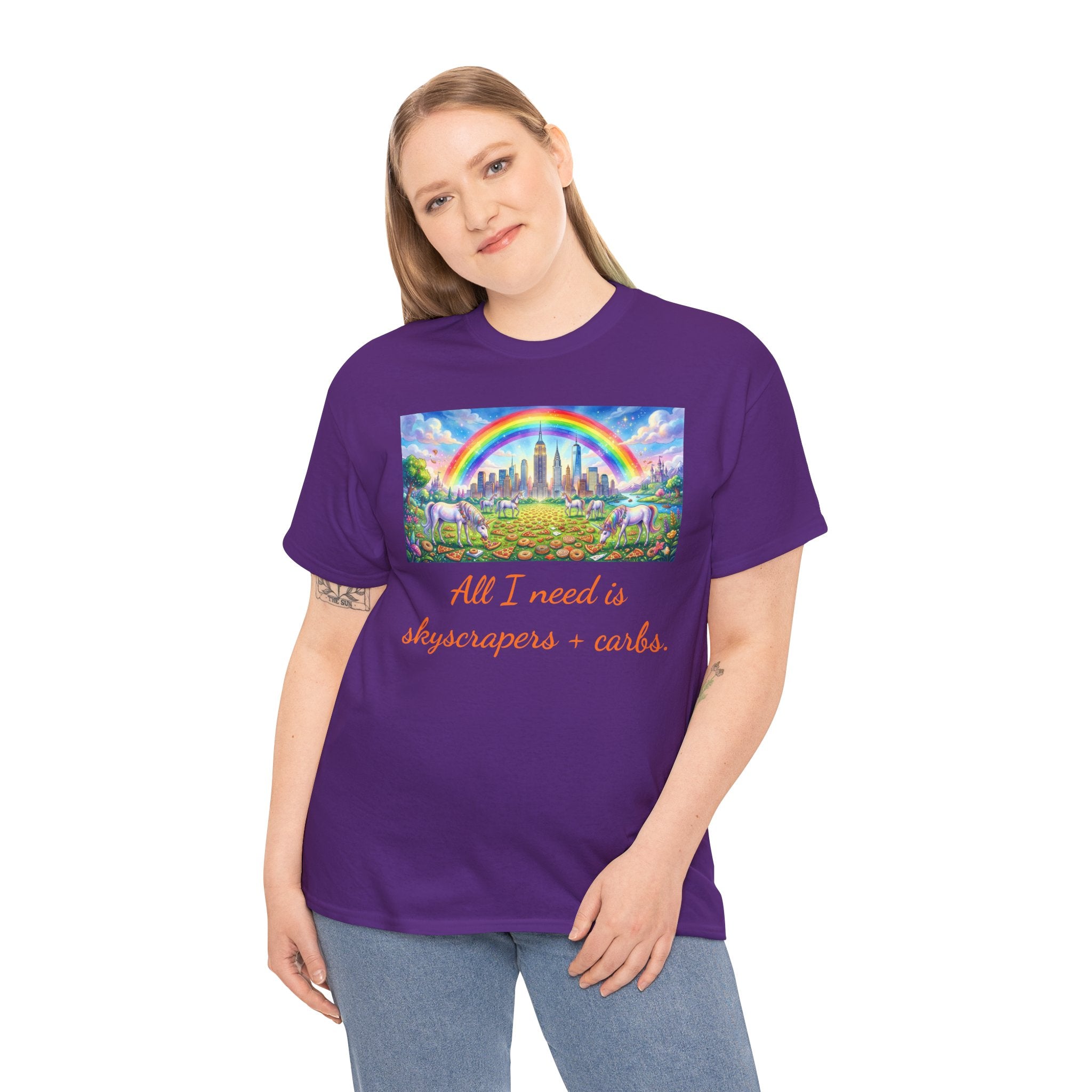 NYC Skyscrapers and Carbs T-Shirt | New York Is a Fairy Tale City Tee