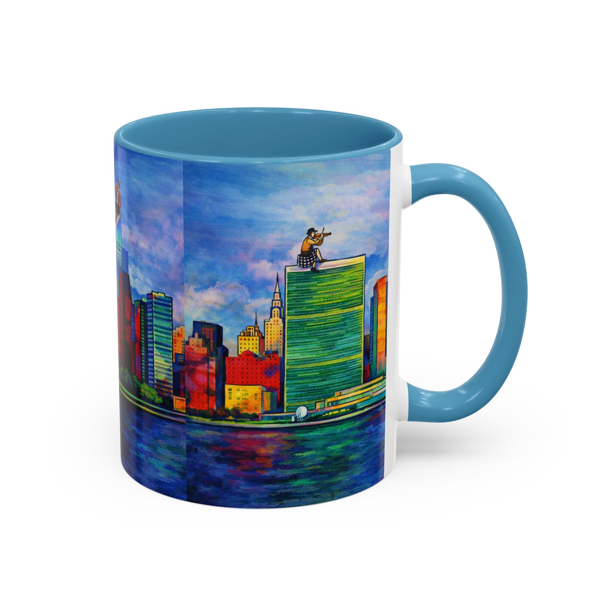 Fiddler on the Manhattan Roof  Marc Chagall-inspired Fan Art NYC Accent Coffee Mug