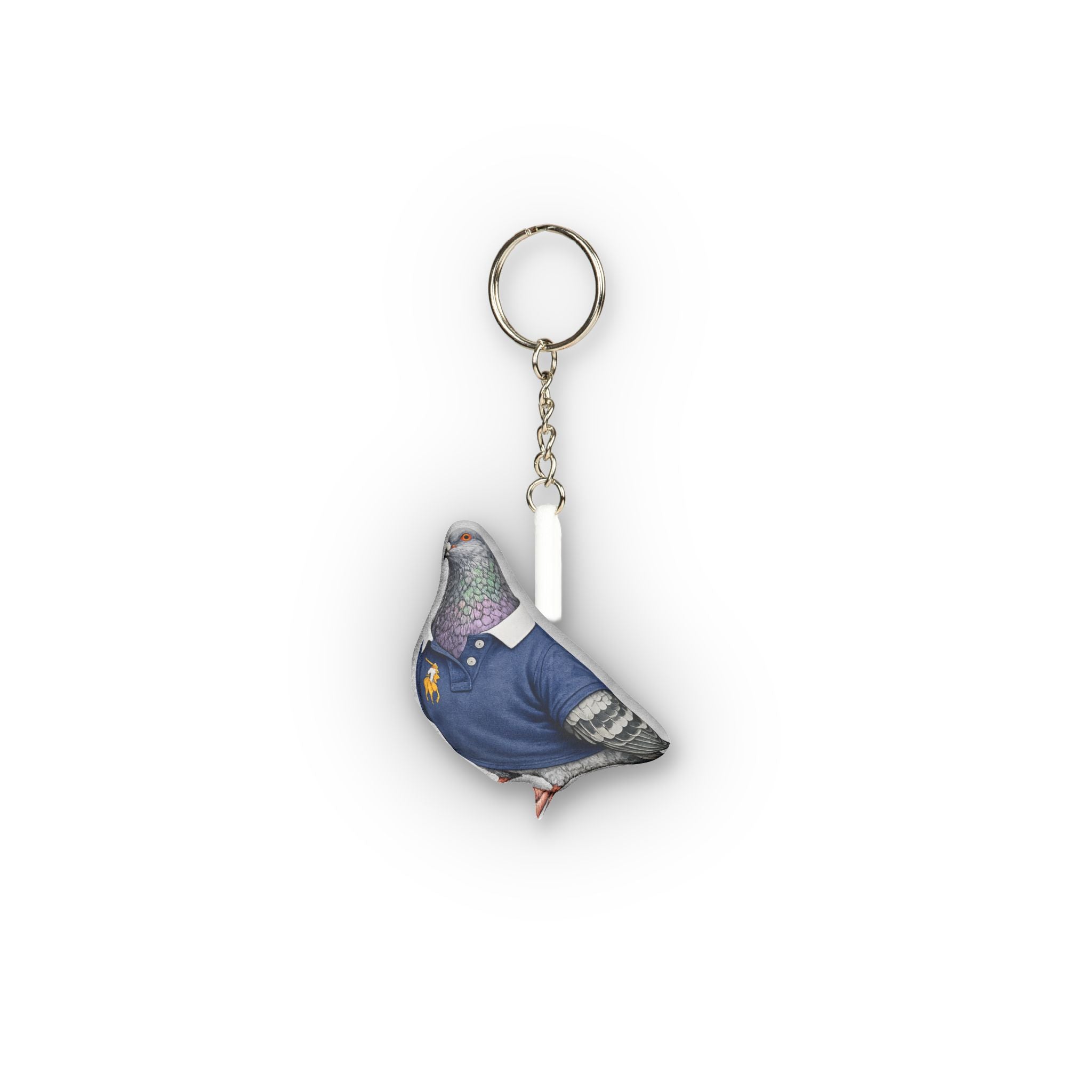 Upper East Side NYC Pigeon Mini Plush Keychain |  Manhattan Preppy Polo Bird Lovers Plushie Bag Charm