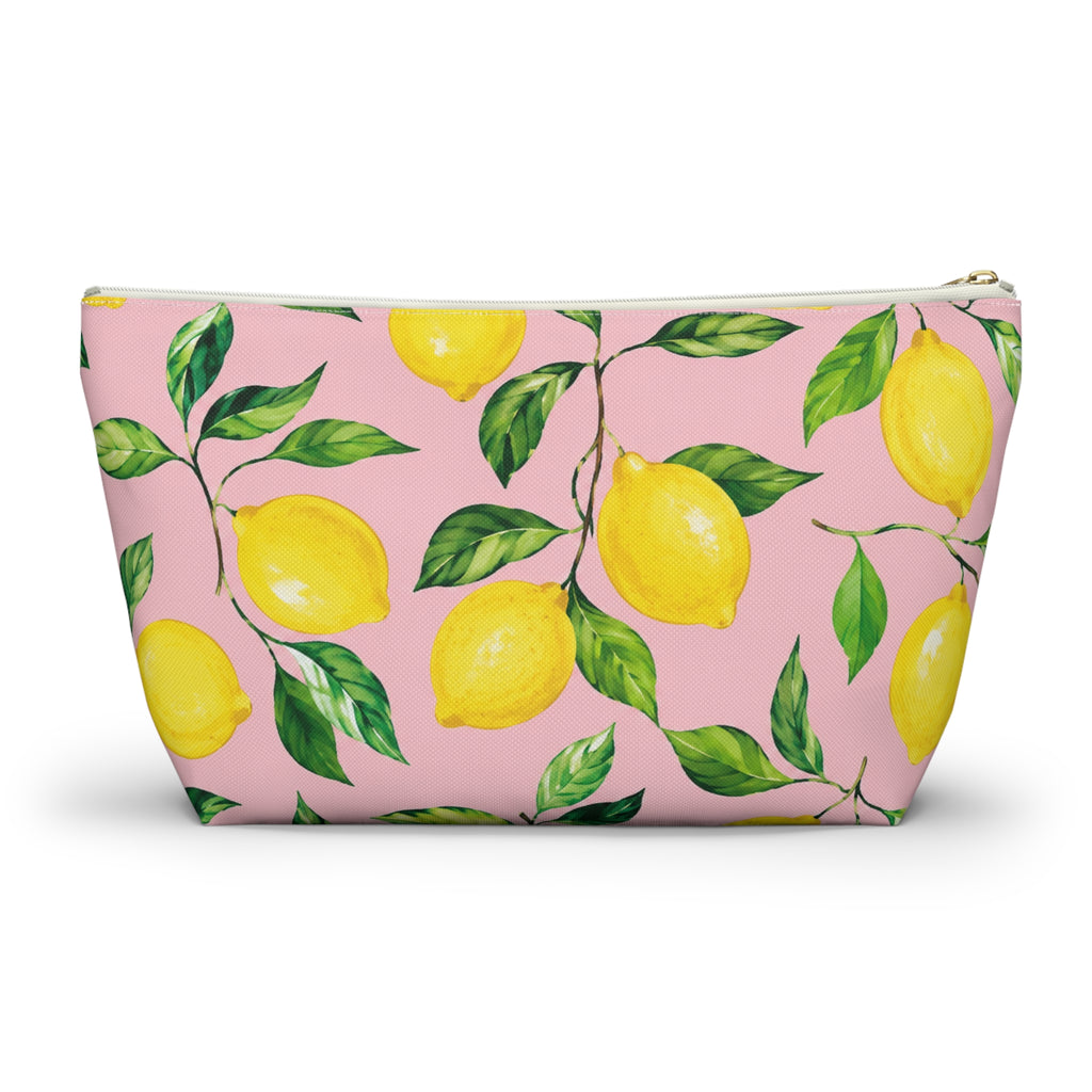Little Italy Amalfi Pink Lemon Makeup Pouch —  T-Bottom Travel Bag