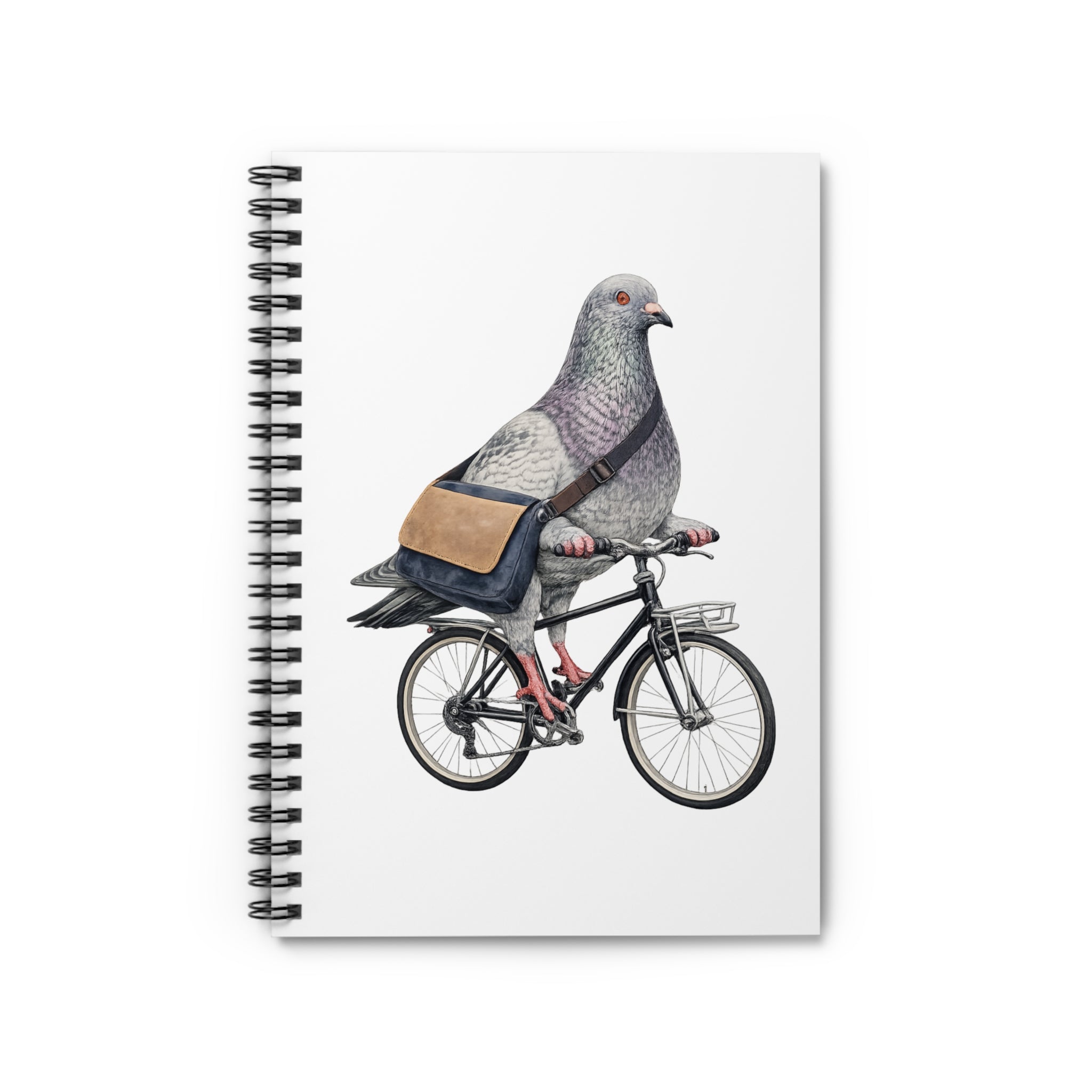 Customizable Midtown NYC Pigeon Spiral Journal | Bike Messenger Bird Lovers Notebook