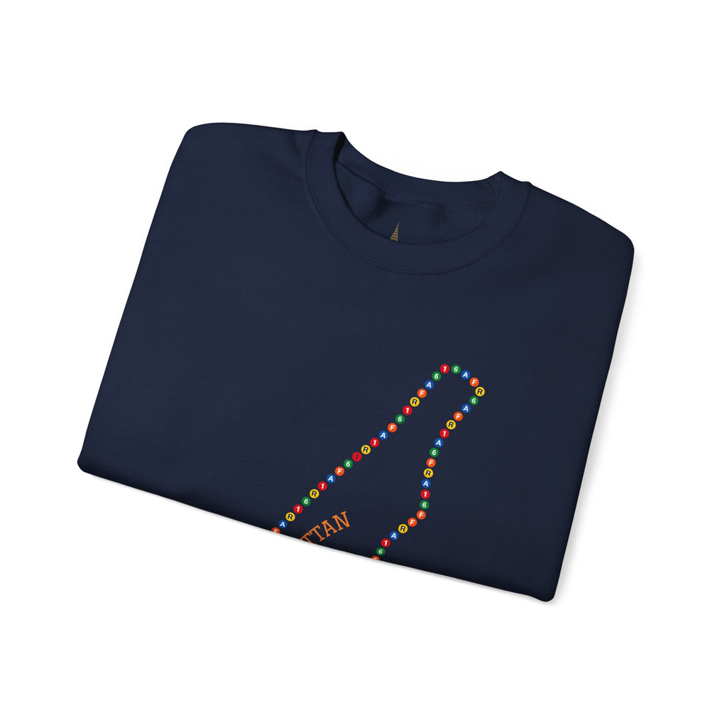 Manhattan Map Subway Signs Sweatshirt | NYC Crewneck Sweater