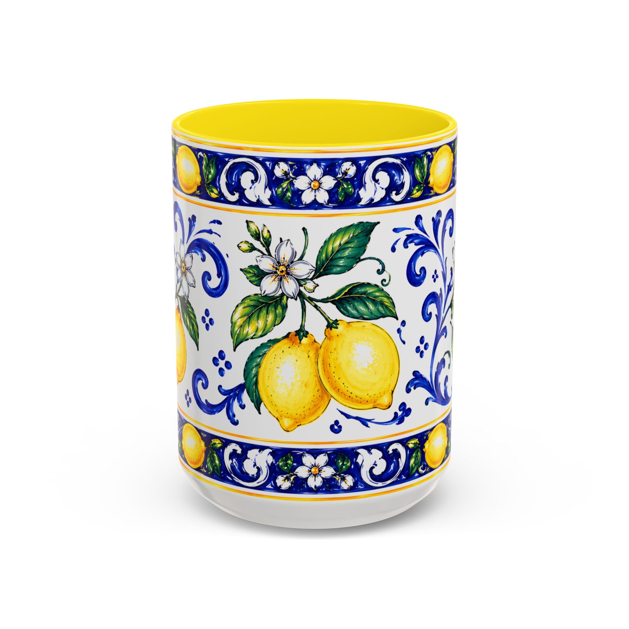Little Italy Amalfi Blue with Lemon Mug — Blue Ceramic Kitchen Mug (11oz)
