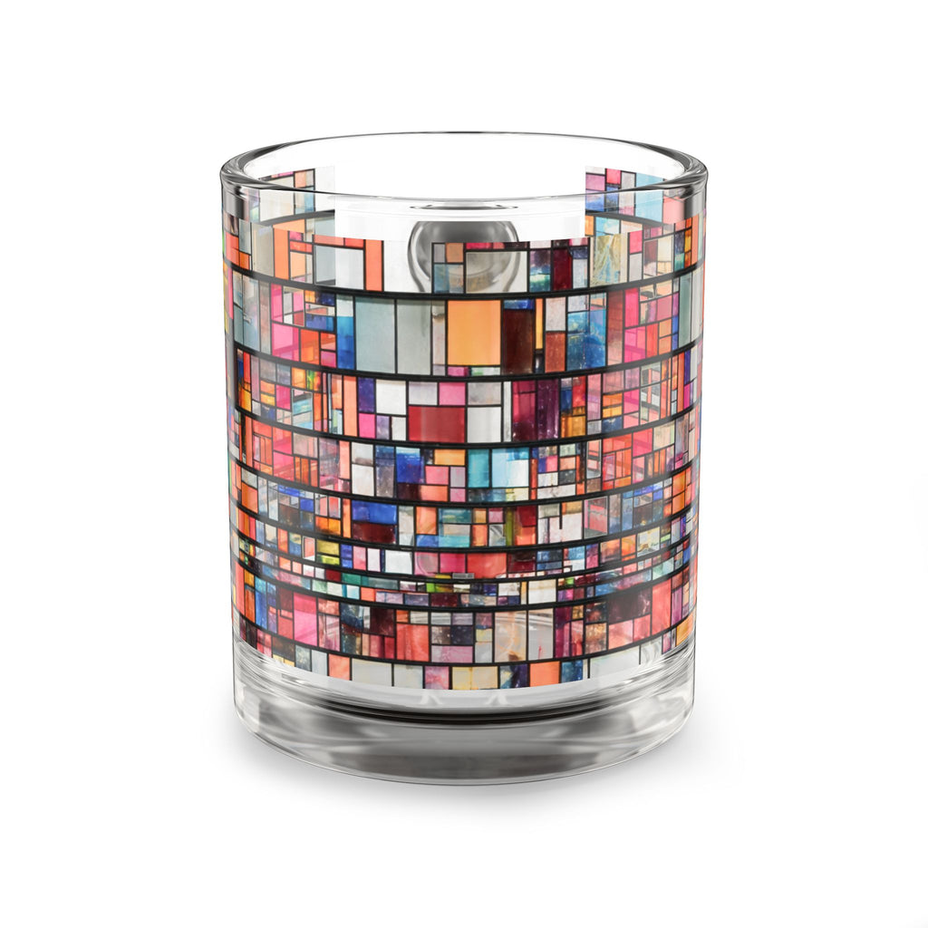 DUMBO Brooklyn Water Tower Stained Glass Mosaic Mug | Colorful Geometric Pattern Glass Mug, 10oz