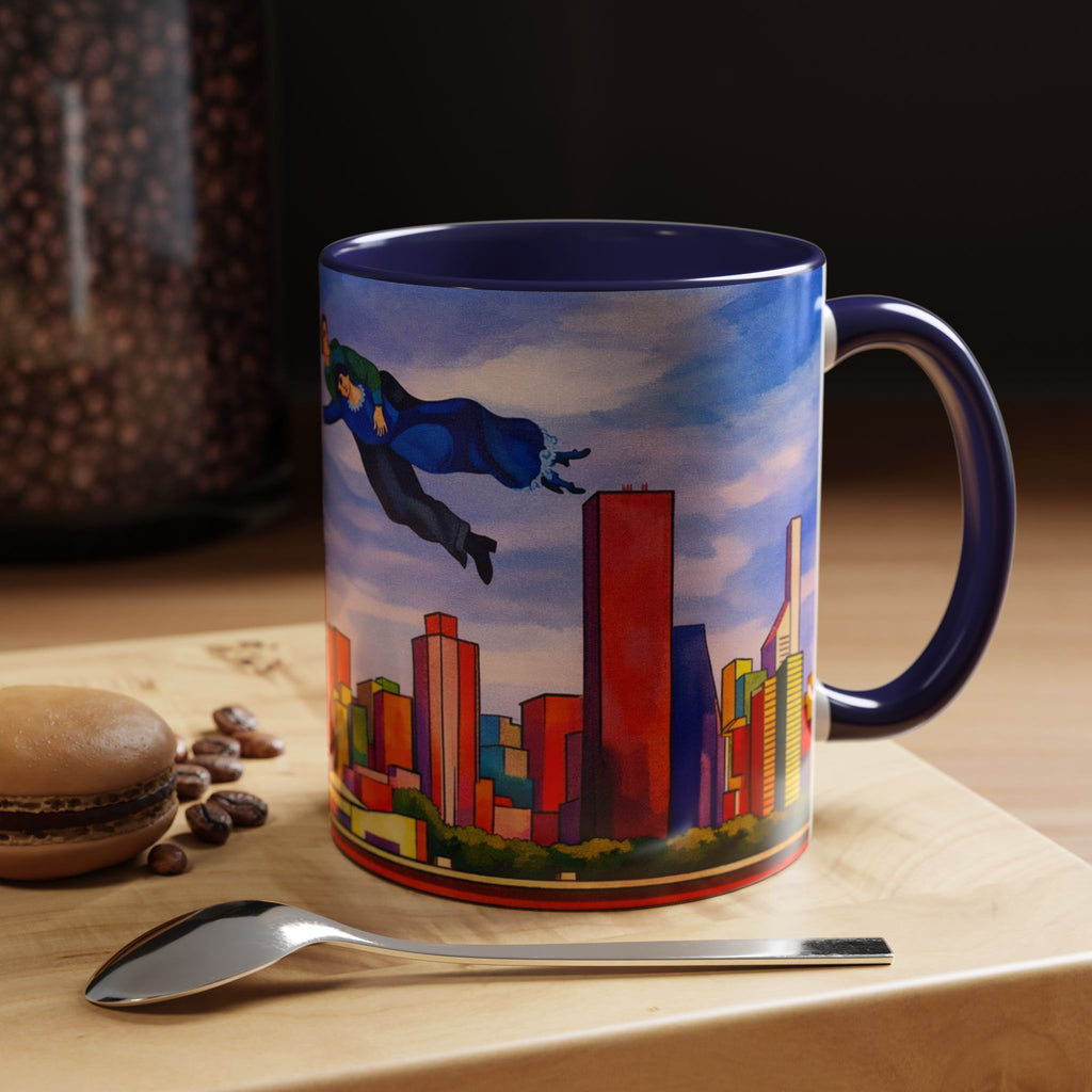 Over The Town  Marc Chagall-inspired Fan Art Manhattan Skyline NYC Accent Coffee Mug