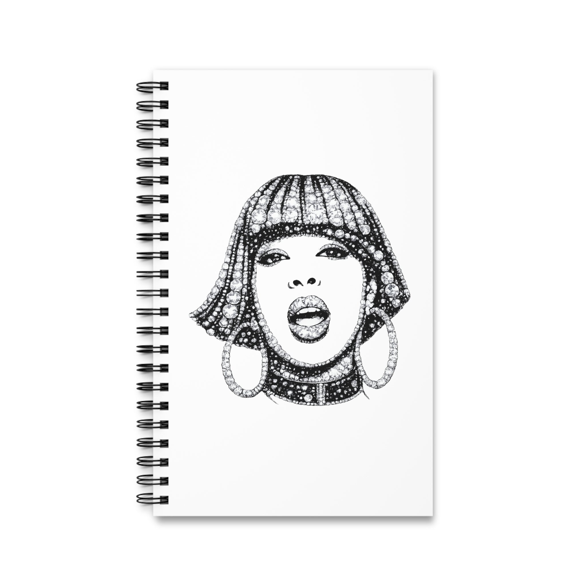 Customizable Diamond Queen of Hip Hop Soul Spiral Journal | NYC Music Notebook
