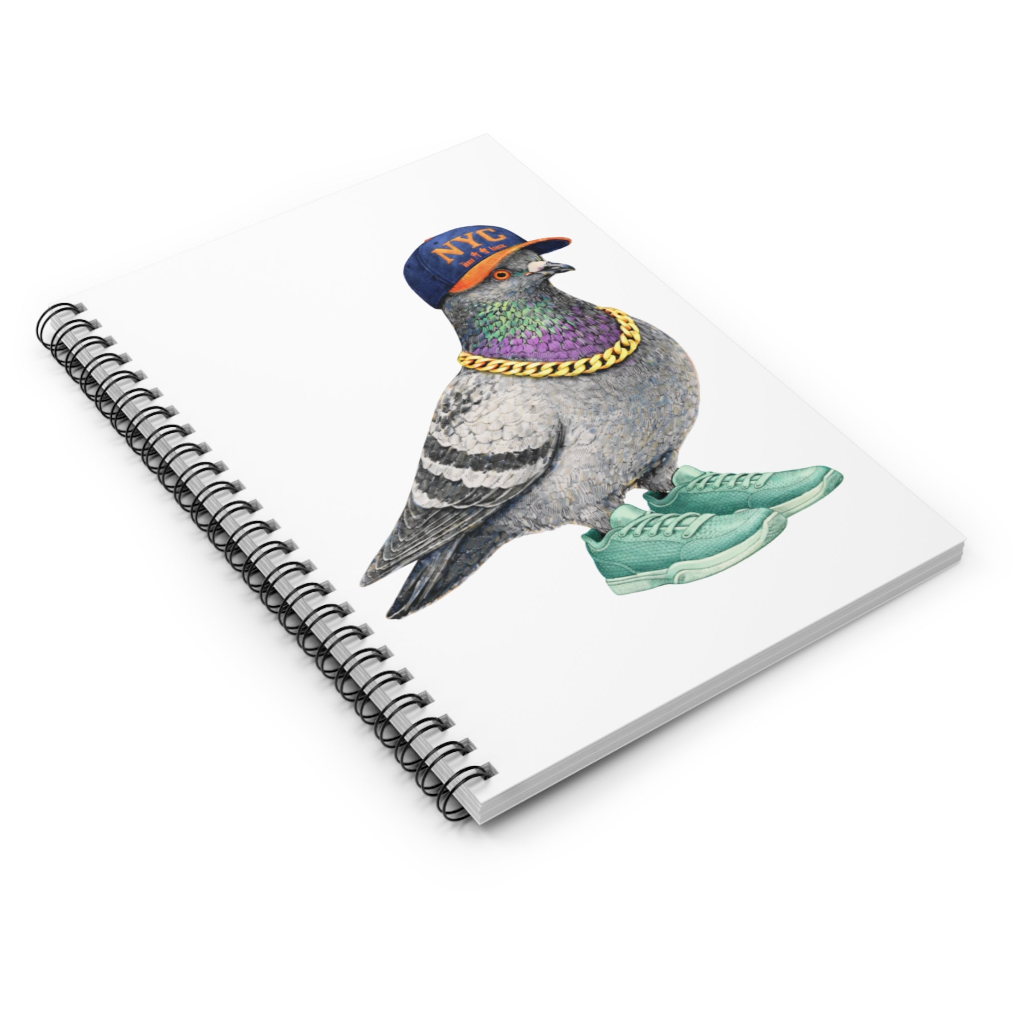Customizable Manhattan NYC Pigeon Spiral Journal | Basketball Fan Bird Lovers Notebook