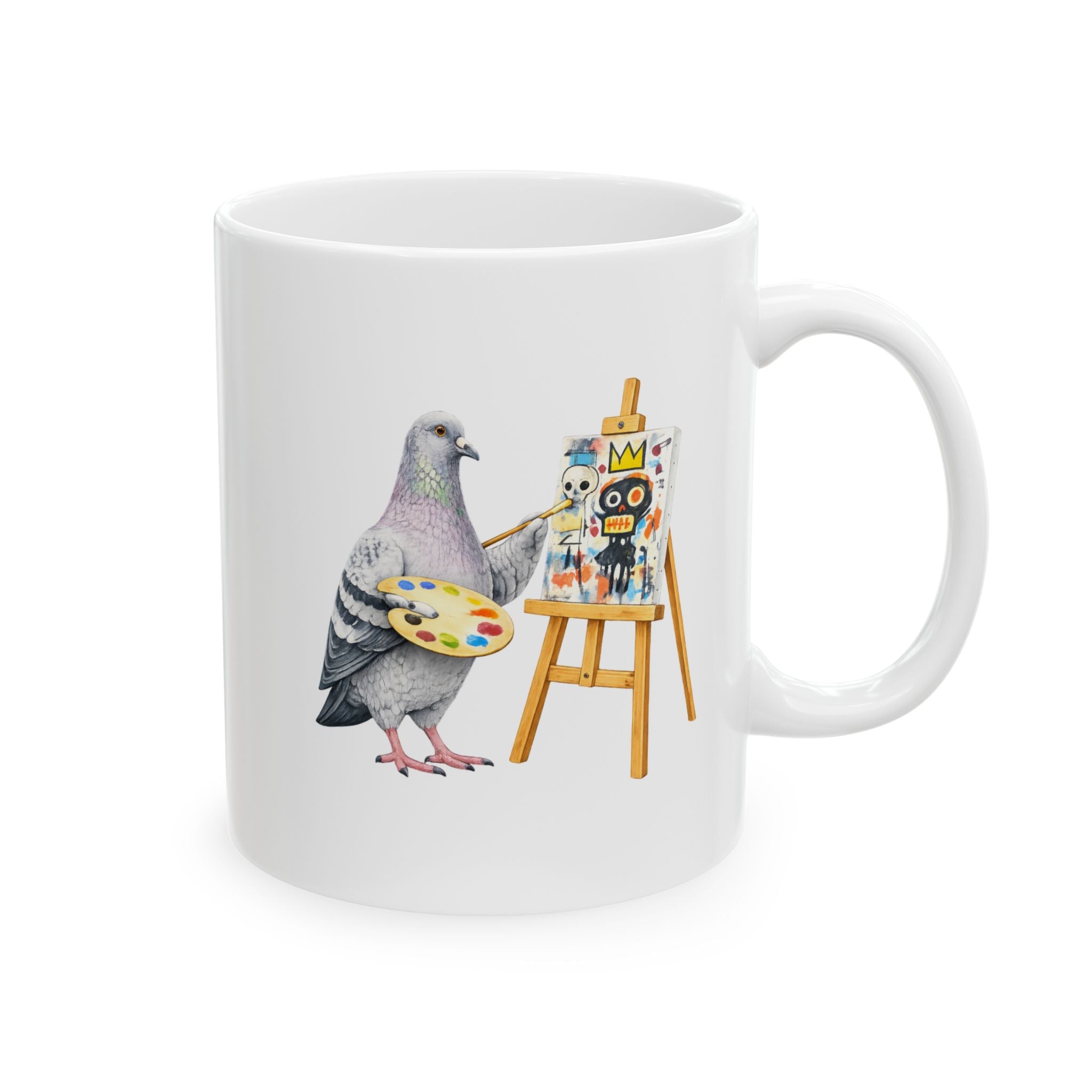 Customizable SoHo Artist NYC Pigeon Mug | New York City Artist Bird Lovers Ceramic Coffee Cup