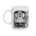 NYC Elevated Subway Train Mug | Urban Transit Sketch Coffee Mug