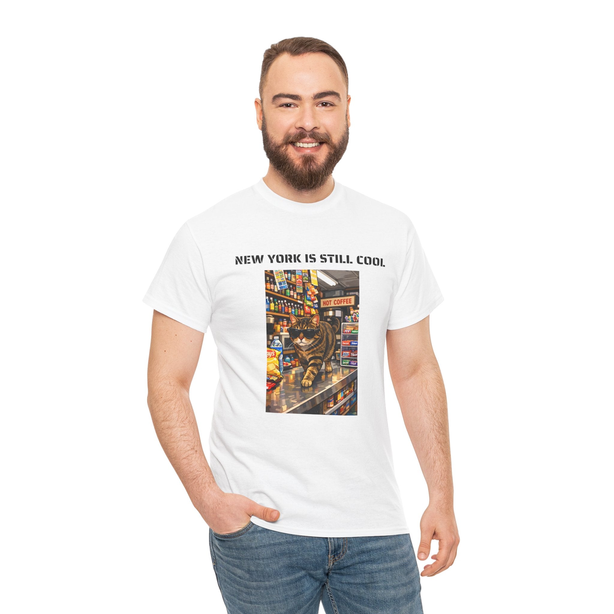 New York Is Still Cool T-Shirt   NYC Bodega Cat Gift Tee