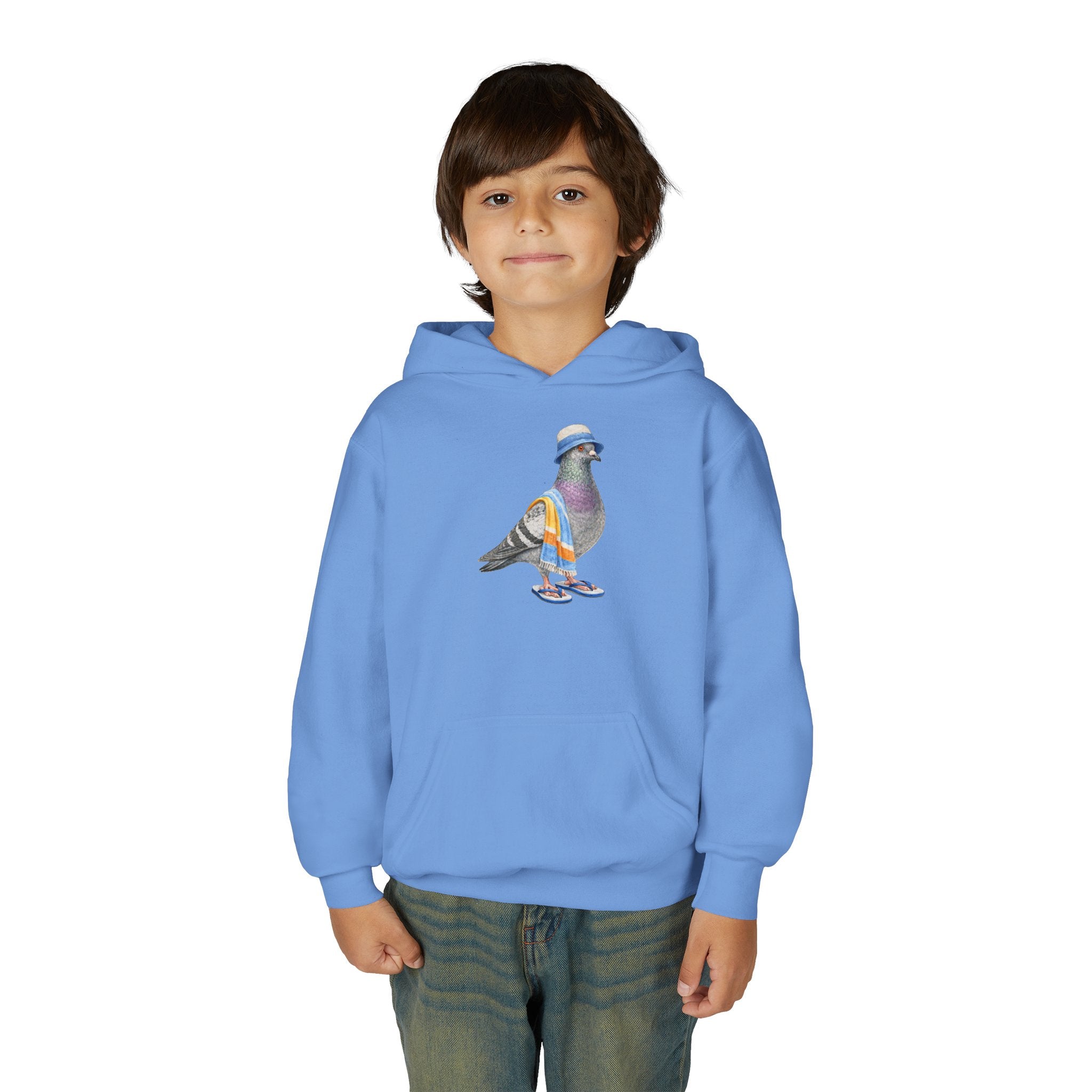 Customizable Coney Island NYC Pigeon NYC Kids Hoodie | New York Beach Bum Bird Lovers Childrens Hooded Sweatshirt