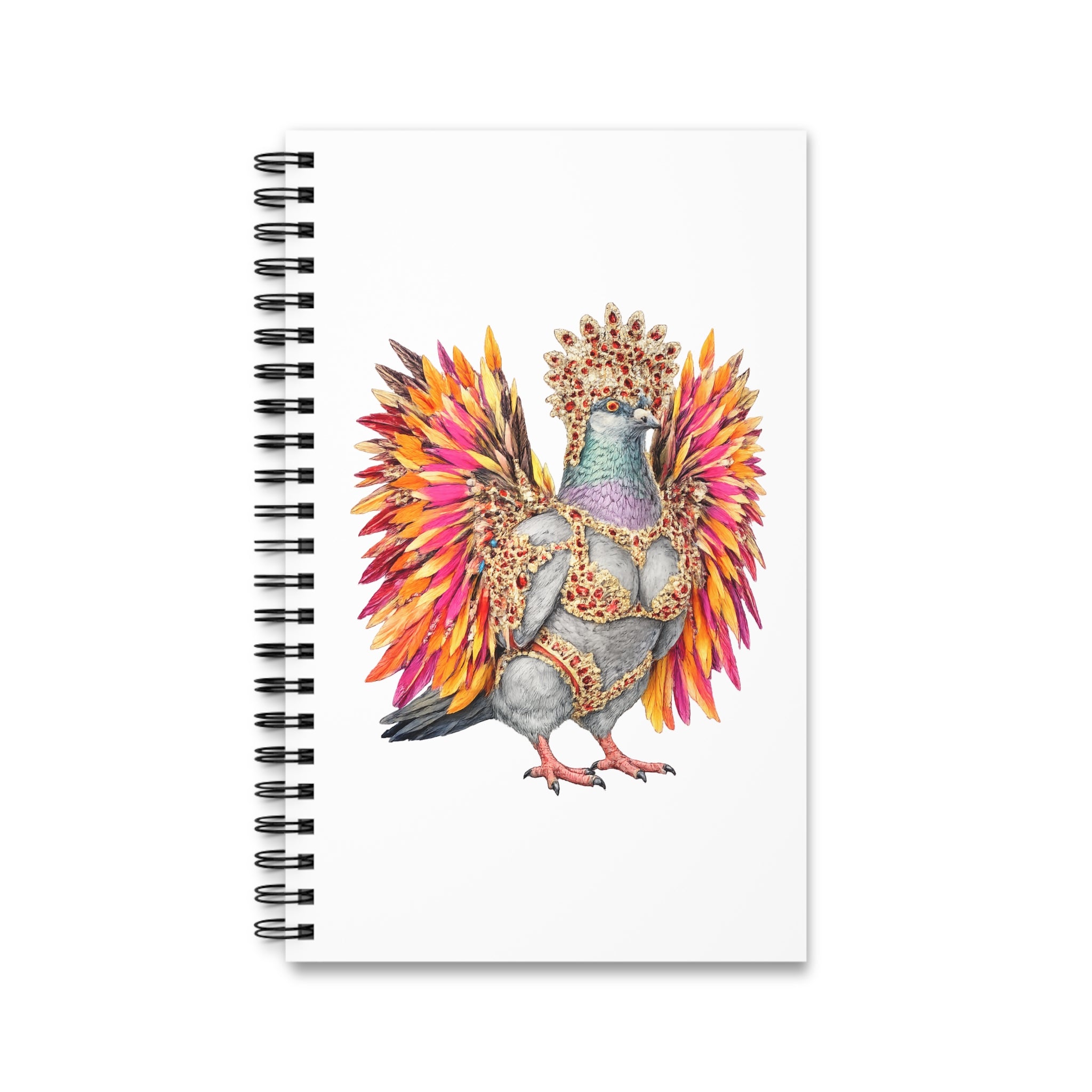 Customizable Flatbush NYC Pigeon Spiral Journal | Mardi Gras Carnival Parade Bird Lovers Notebook