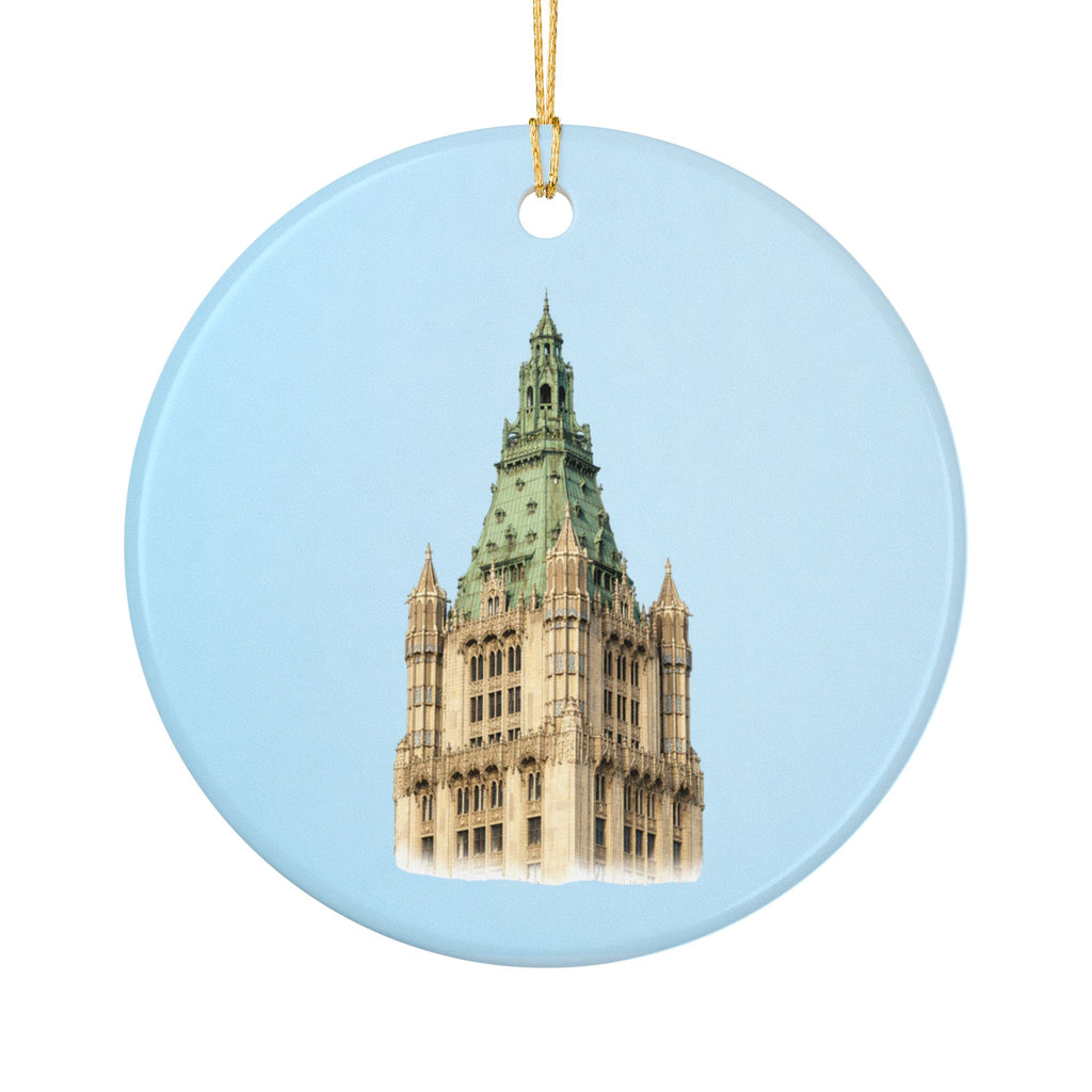 Woolworth Building Ceramic Christmas Tree Ornament — NYC Skyline Holiday Decoration