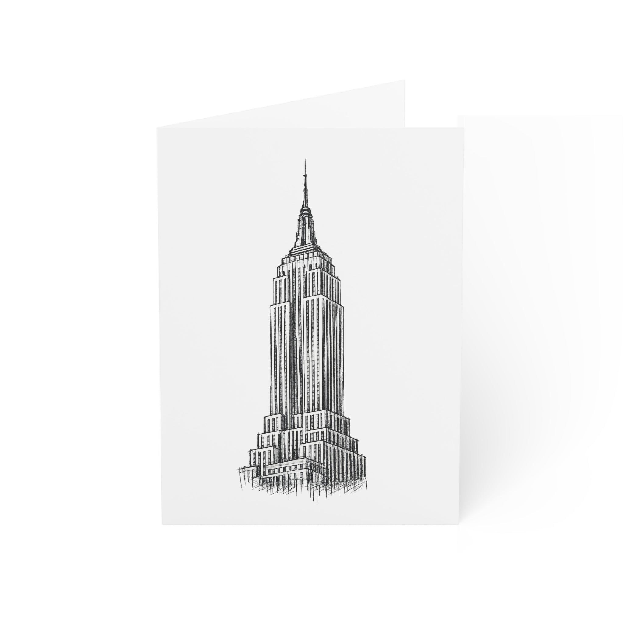 Empire State Building Greeting Cards— Minimal Architectural Sketch Note Cards with Envelopes