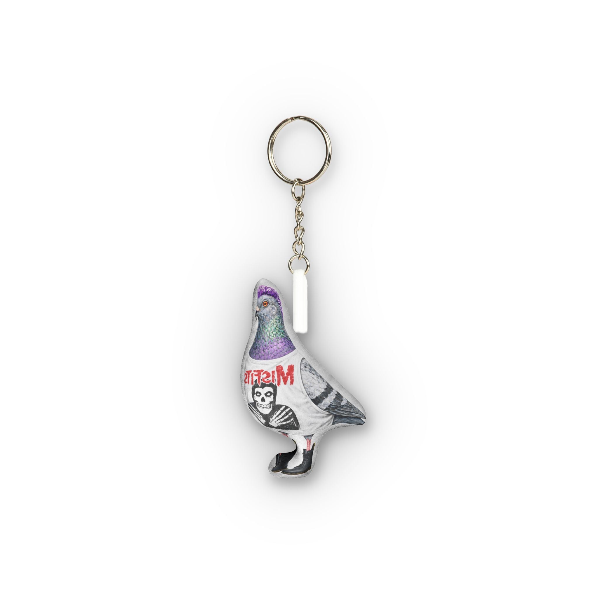 East Village NYC Pigeon Mini Plush Keychain |  New York Punk Rocker Bird Lovers Plushie Bag Charm