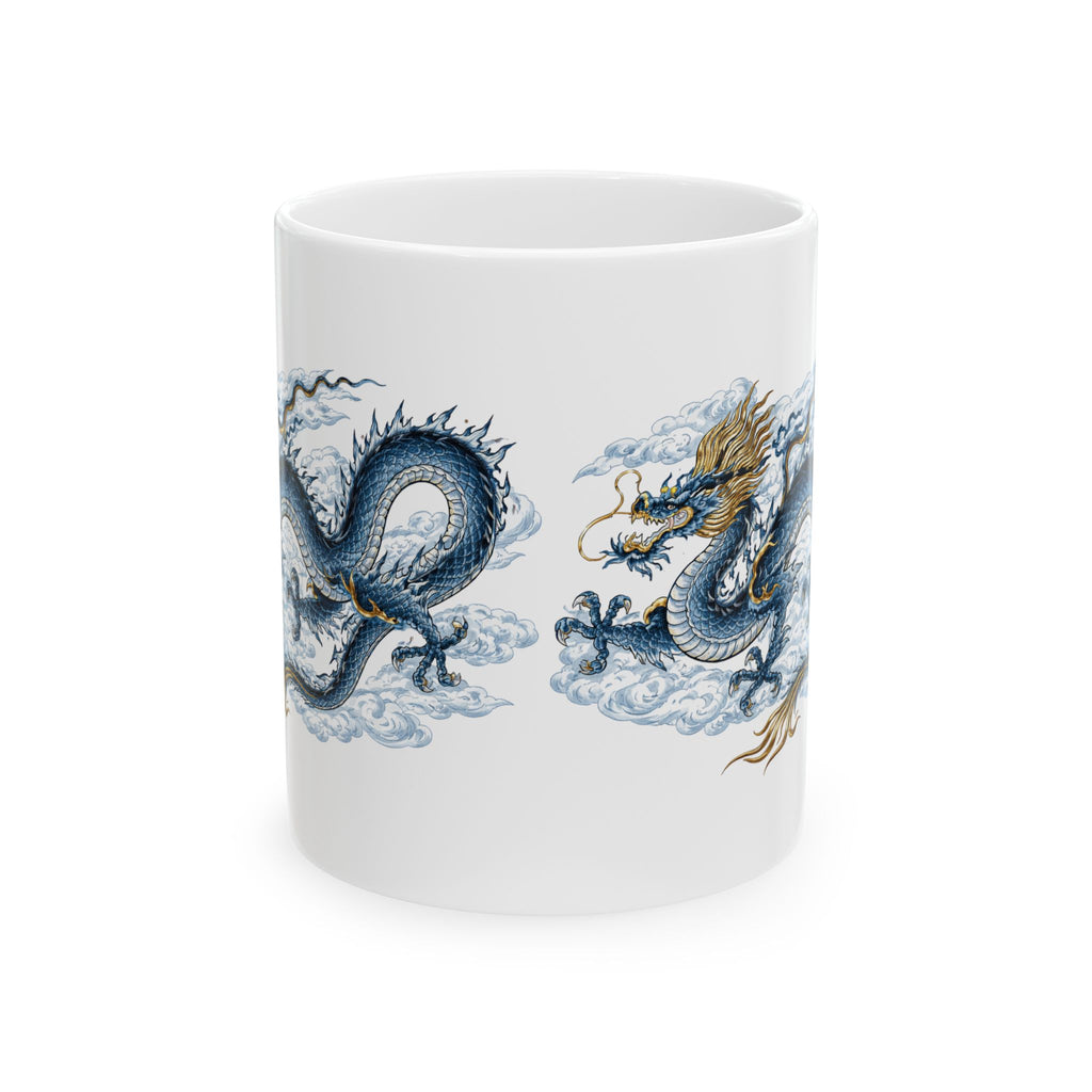 Chinatown NYC Dragon Ceramic Mug — Chinese Mythology Coffee Cup 11oz
