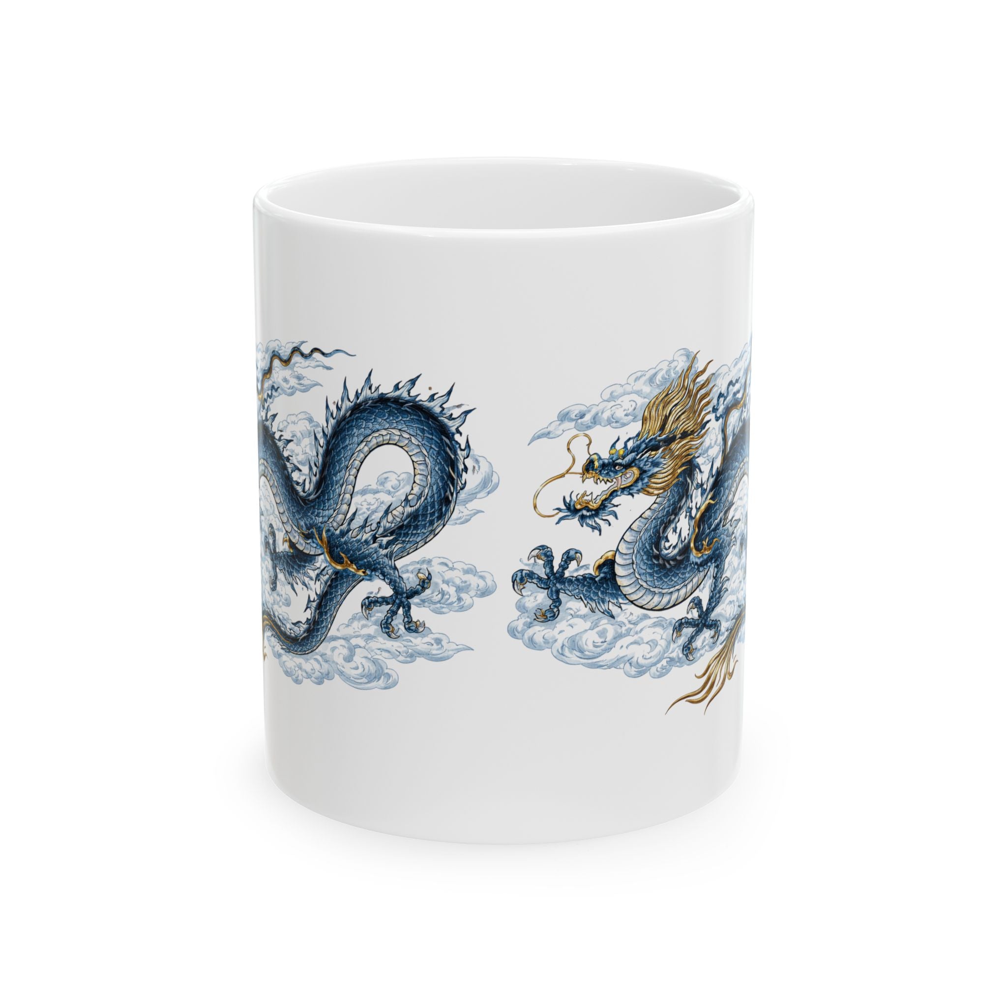Chinatown NYC Dragon Ceramic Mug — Chinese Mythology Coffee Cup 11oz