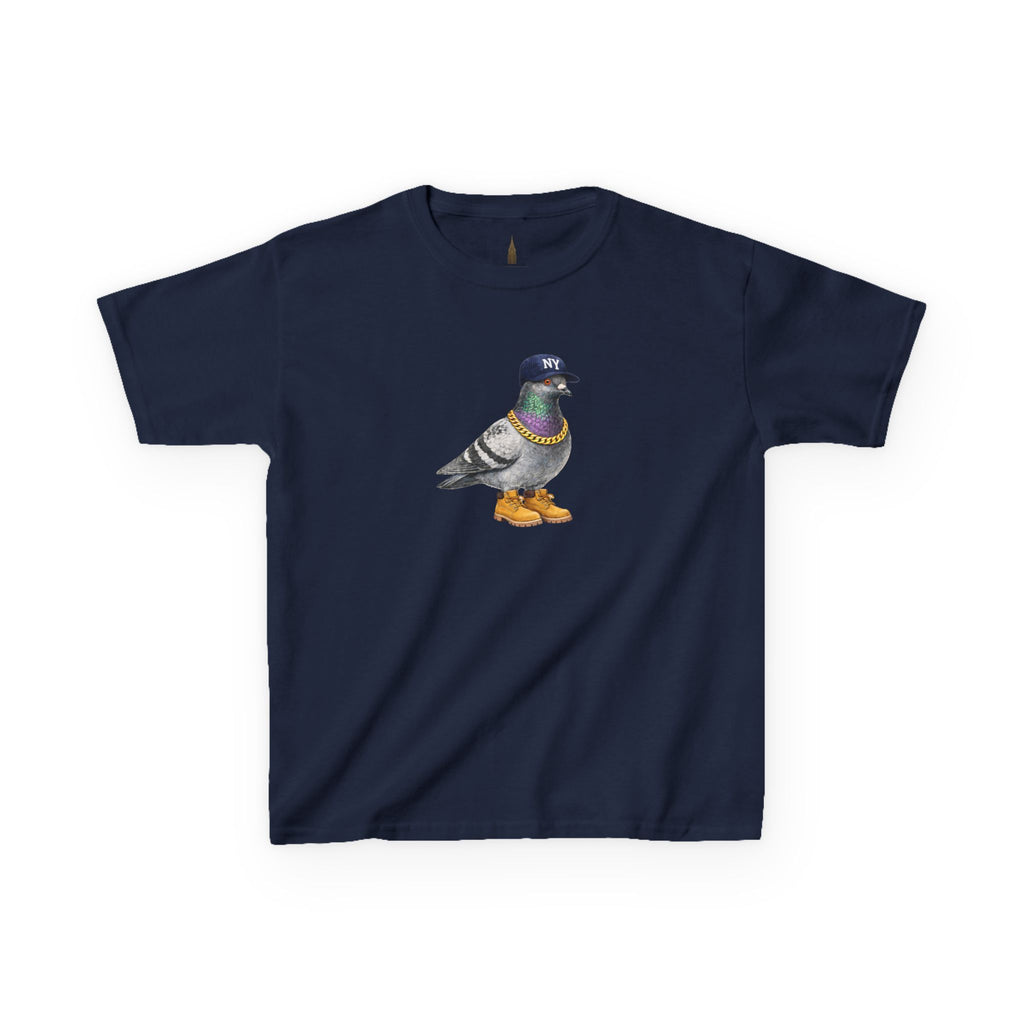 Camiseta infantil personalizable con paloma del Bronx de Nueva York — Camiseta con simpático pájaro aficionado al béisbol para niños