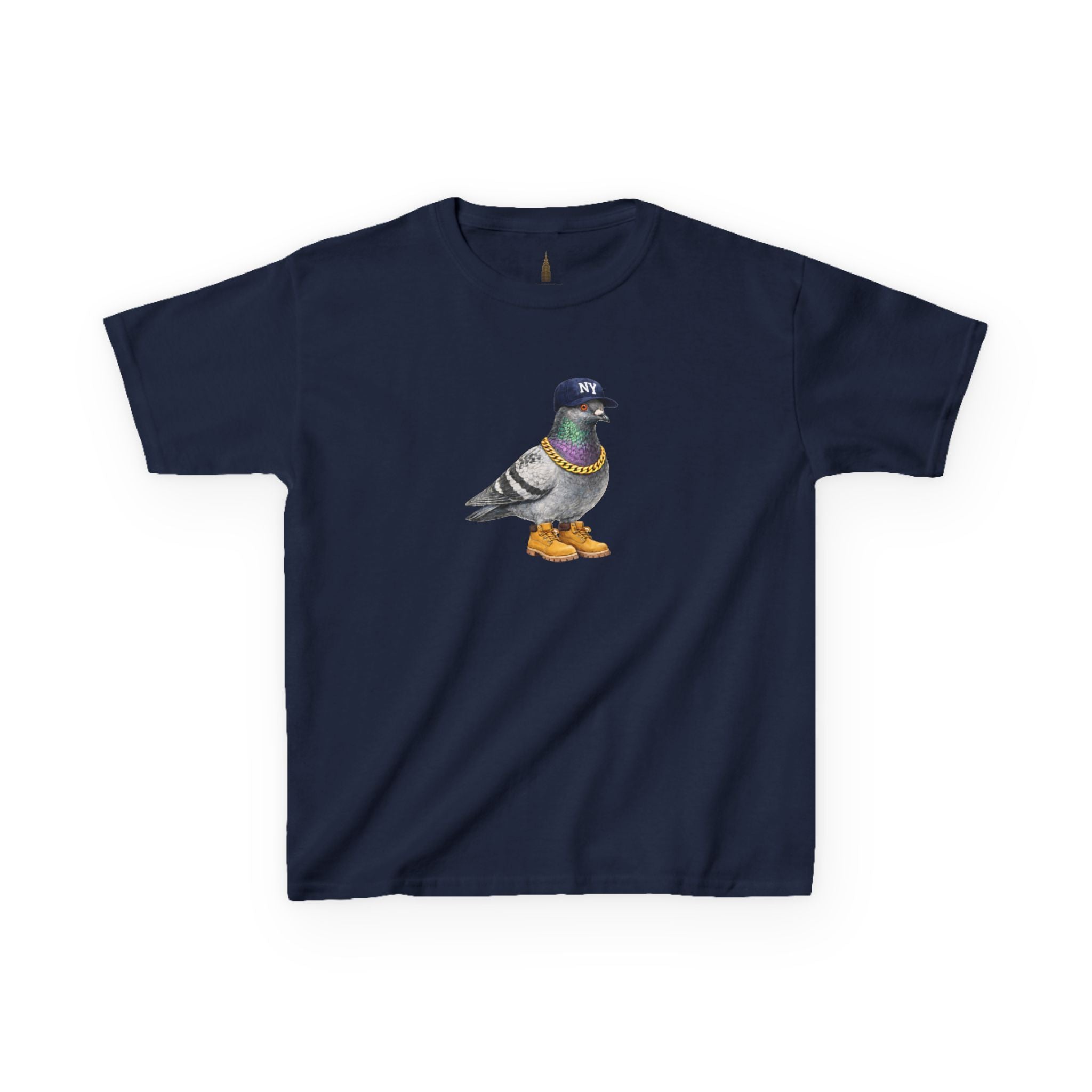 Camiseta infantil personalizable con paloma del Bronx de Nueva York — Camiseta con simpático pájaro aficionado al béisbol para niños