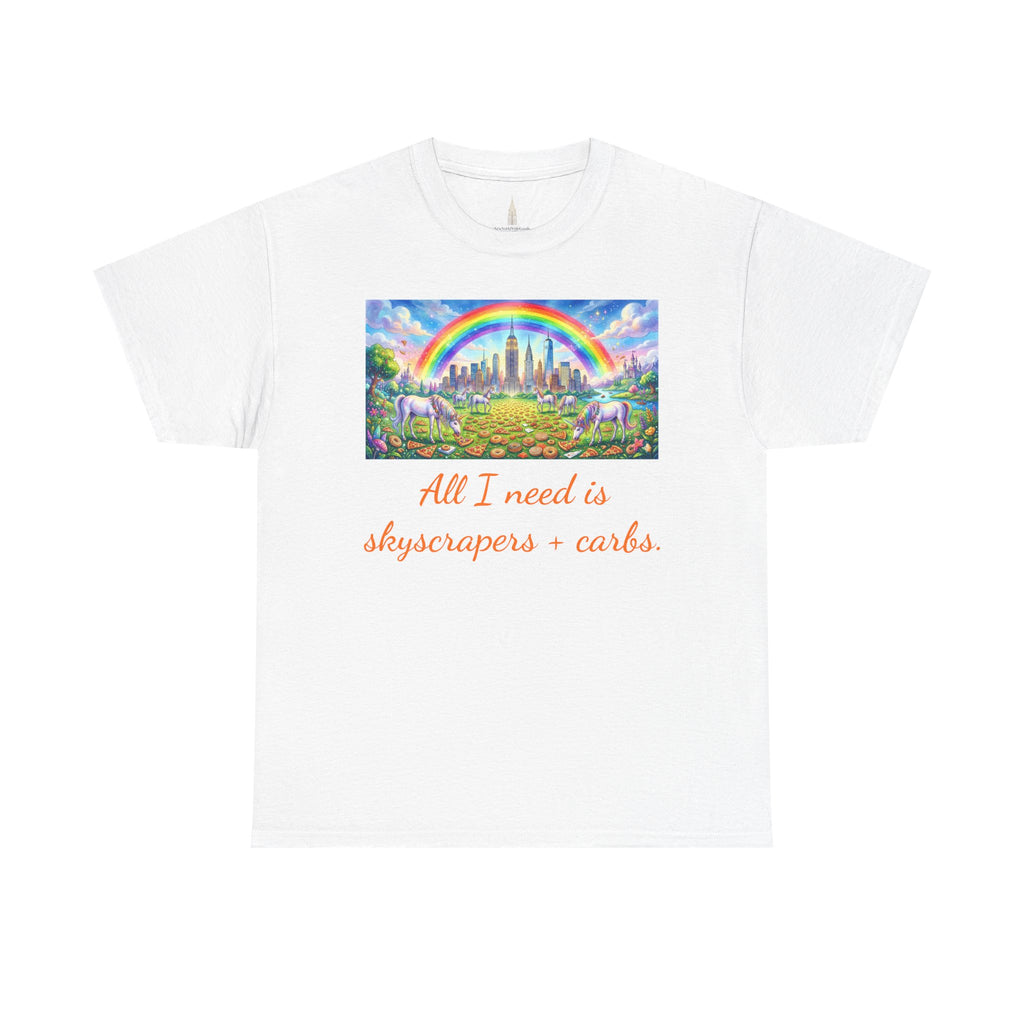 NYC Skyscrapers and Carbs T-Shirt | New York Is a Fairy Tale City Tee