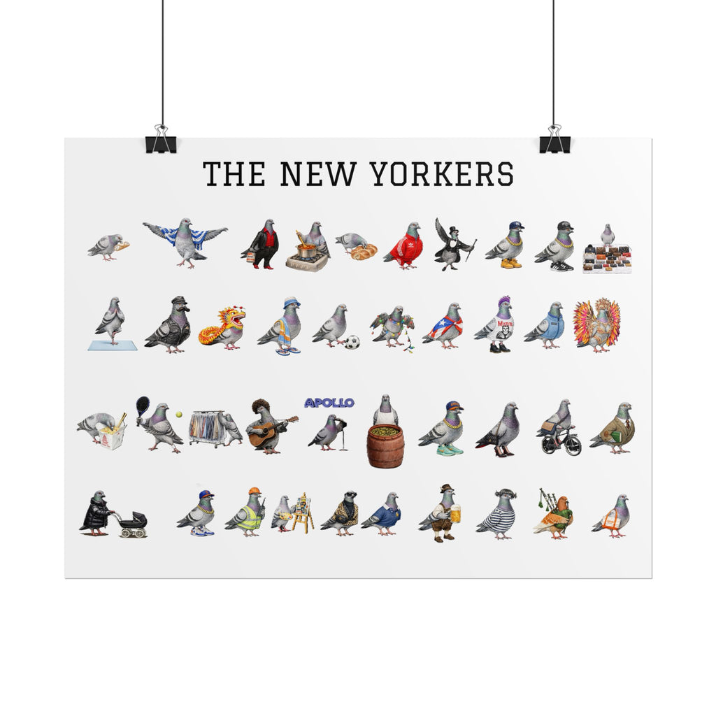 The New Yorkers Neighborhood Pigeons Rolled Poster | NYC Pigeon Gift for Bird Lovers
