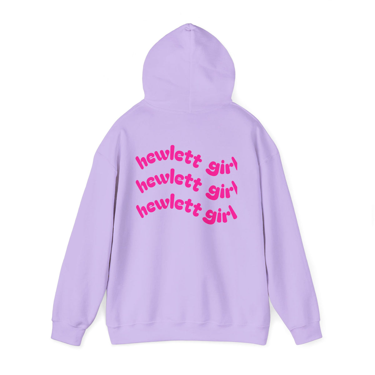 Hewlett Girl Hoodie – Retro Pink Wave Back Print Hooded Sweatshirt